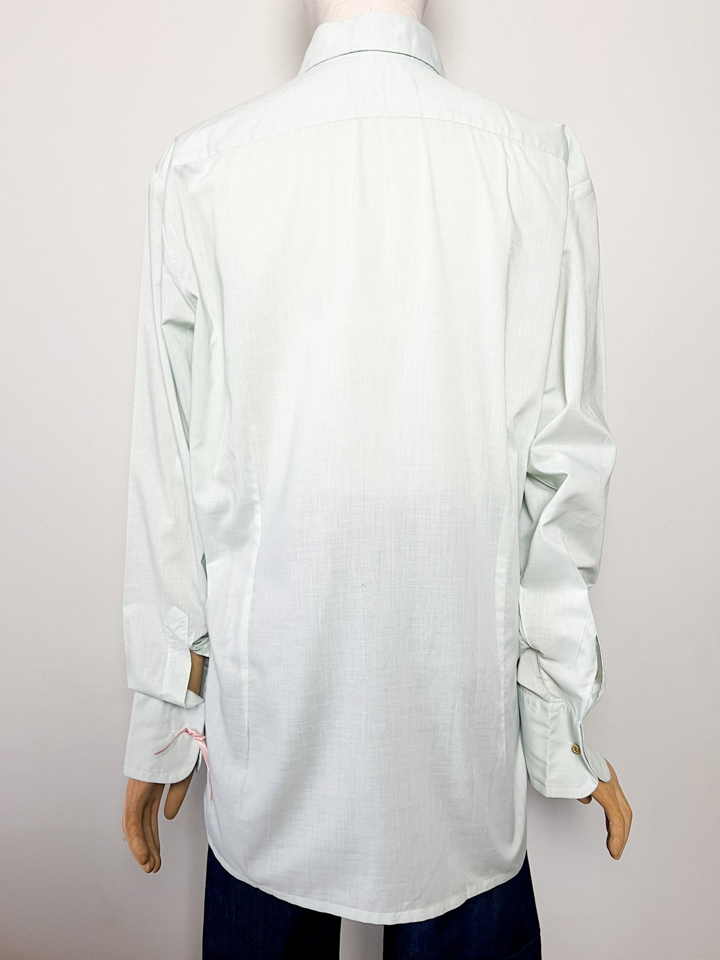Chemise Pierre Cardin Luxe Vintage Années 70 - Col Pelle à Tarte - Poignets Mousquetaires - T. 39 (40 FR)
