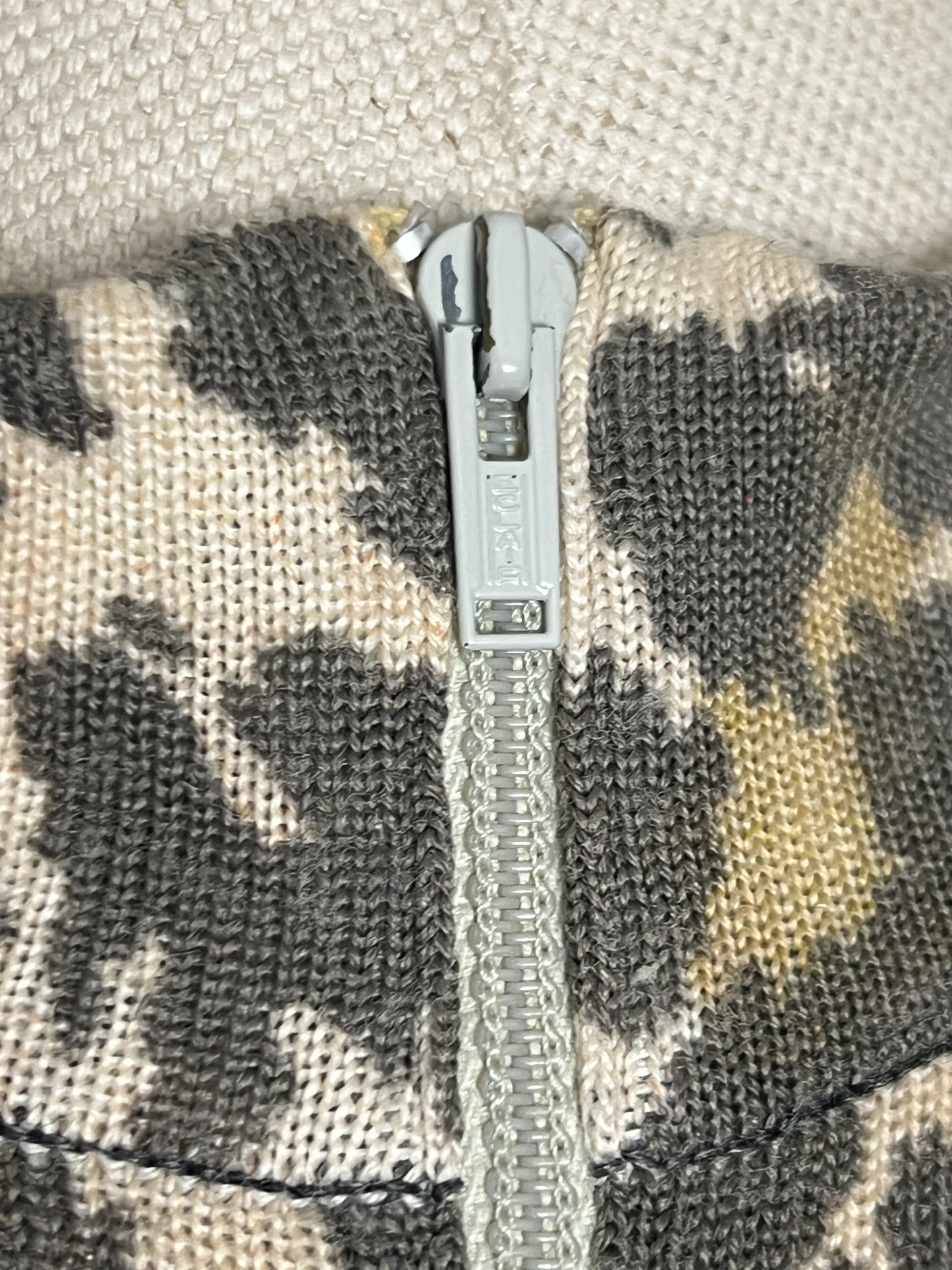 Pull Vintage Léopard Col Montant - Zip Éclair Dos - Rétro Chic Années 80/90 - Taille M/L