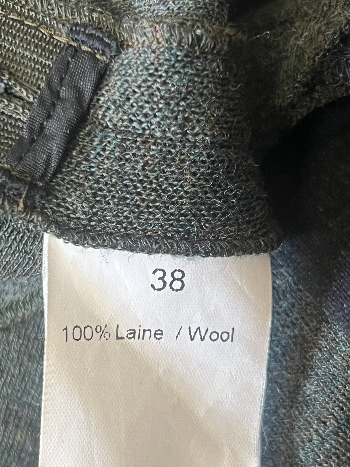 Robe SONIA RYKIEL 100% Laine Kaki - Design Asymétrique - T. 38 FR
