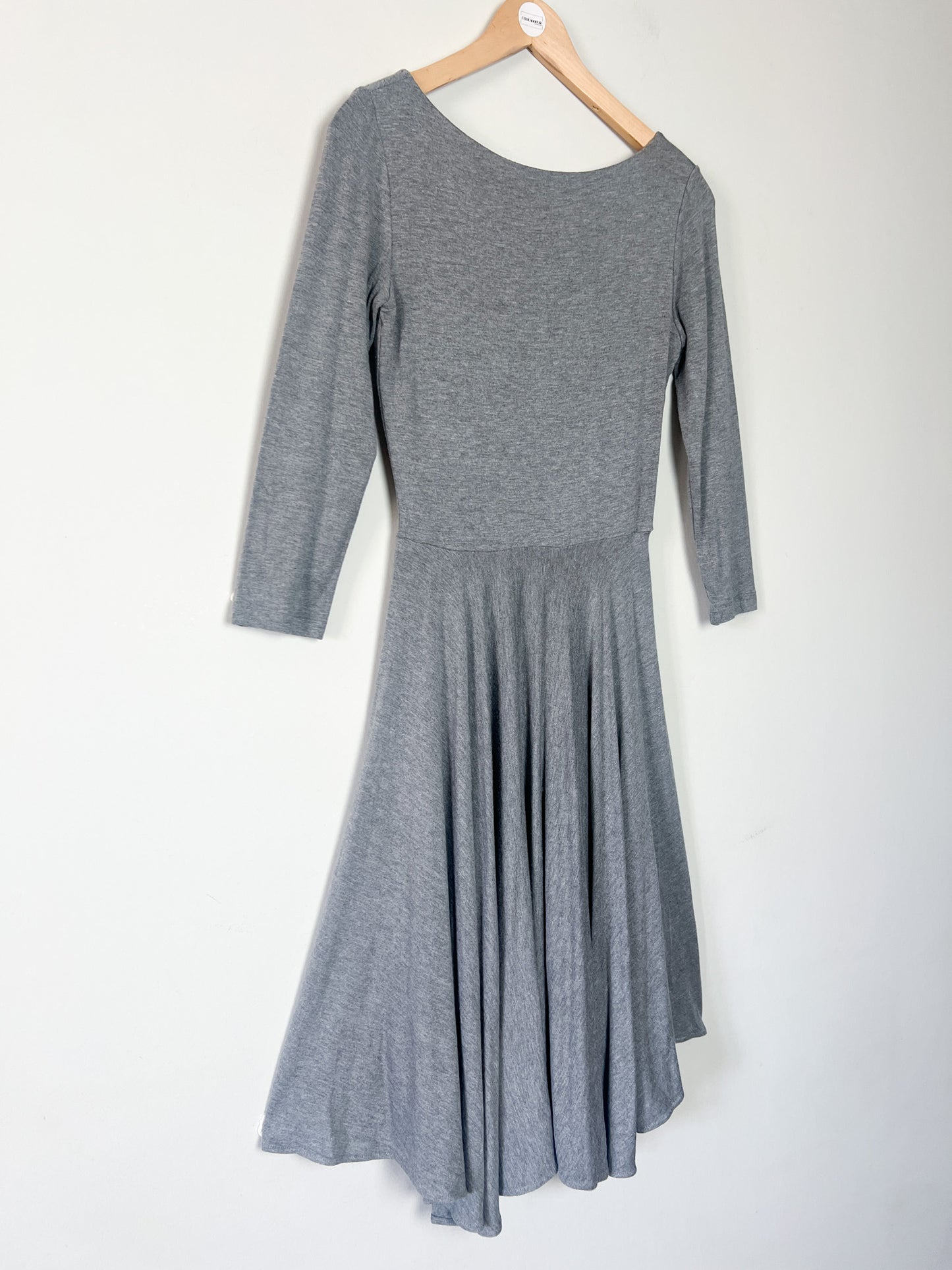 Robe Tara Jarmon Grise - Col Danseuse & Dos V - Viscose Élastiquée T. 36