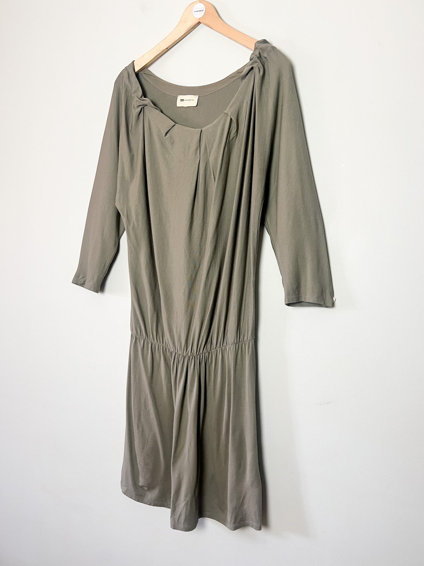 Robe Vanessa Bruno Athé Kaki - Tissu Viscose Élastique & Détail Soie - Coupe Blousante - T. 38/40