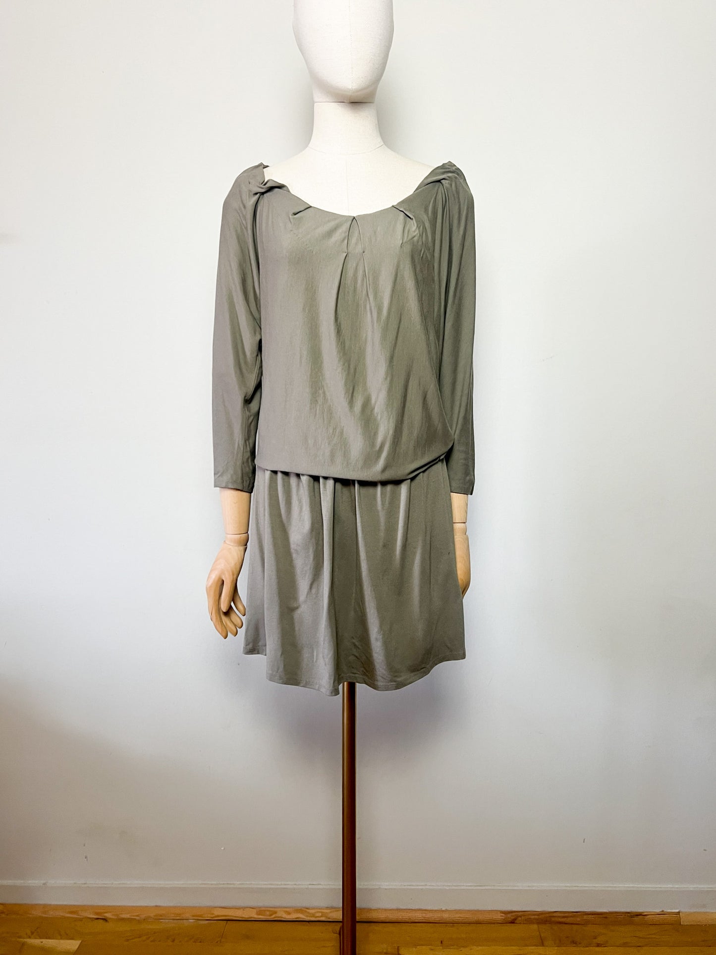 Robe Vanessa Bruno Athé Kaki - Tissu Viscose Élastique & Détail Soie - Coupe Blousante - T. 38/40