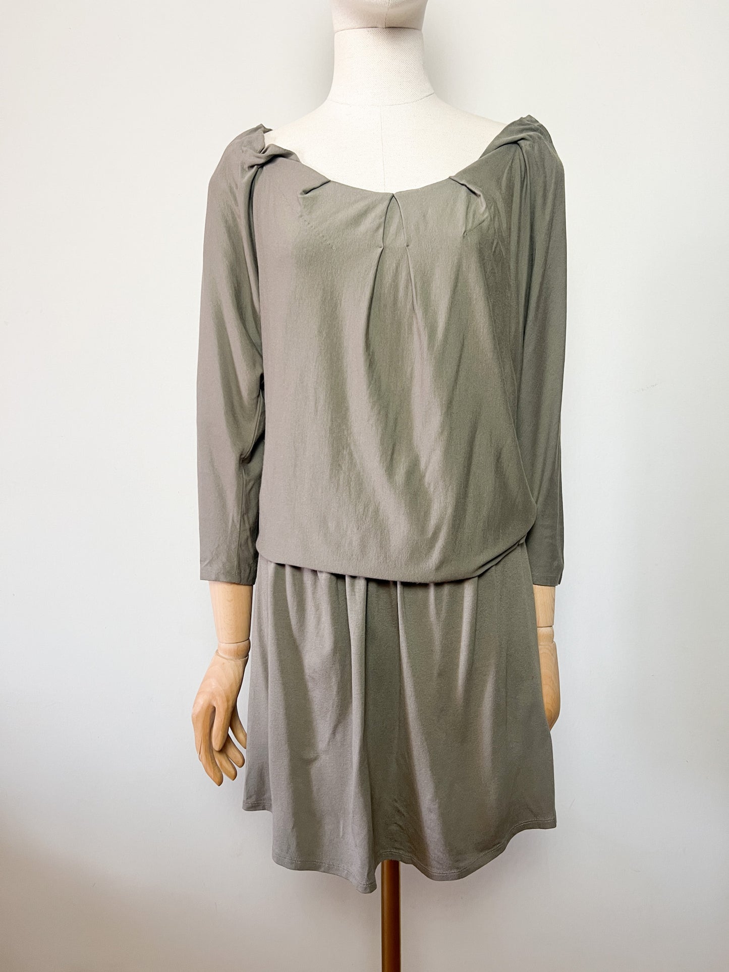 Robe Vanessa Bruno Athé Kaki - Tissu Viscose Élastique & Détail Soie - Coupe Blousante - T. 38/40