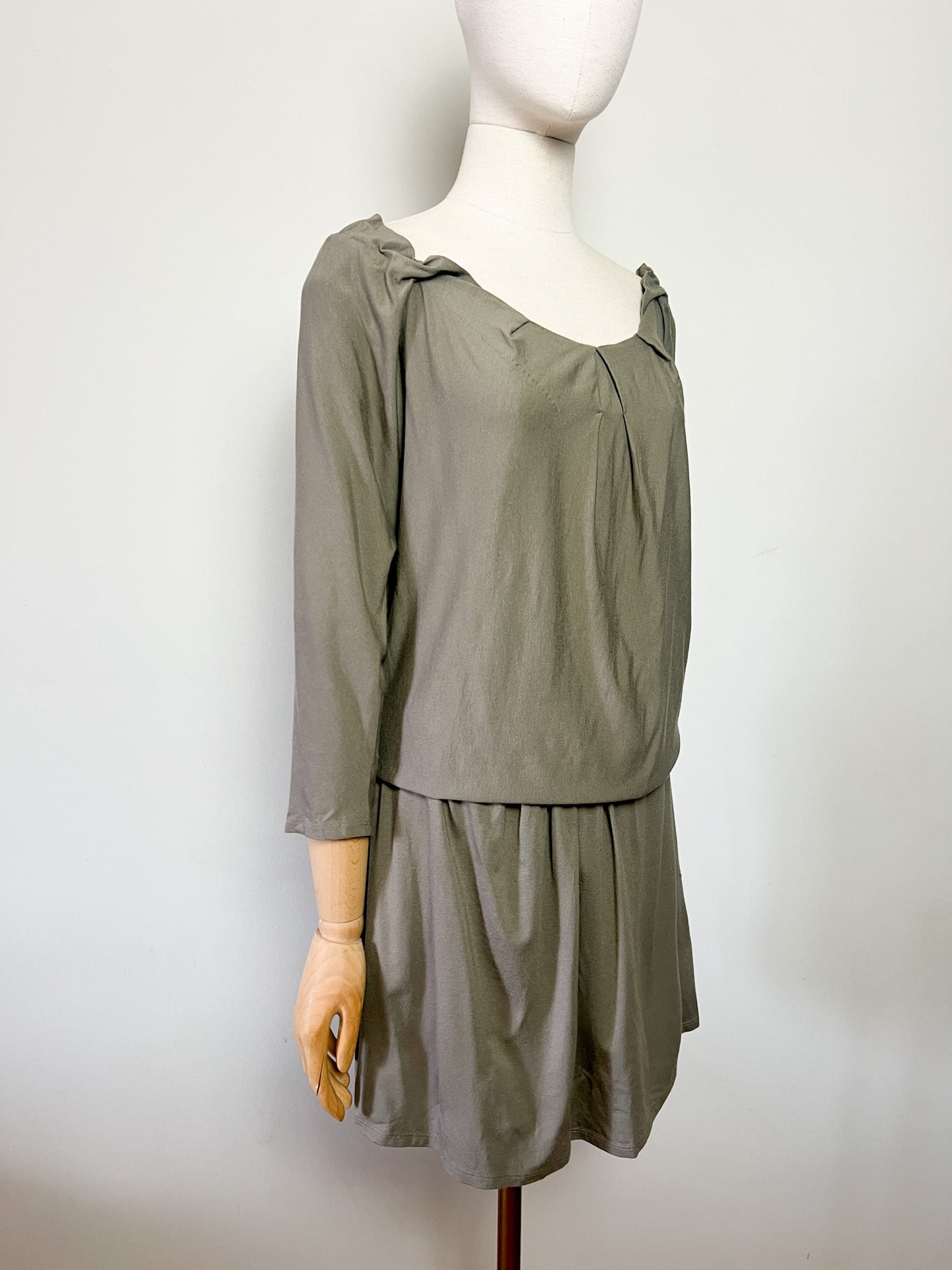 Robe Vanessa Bruno Athé Kaki - Tissu Viscose Élastique & Détail Soie - Coupe Blousante - T. 38/40