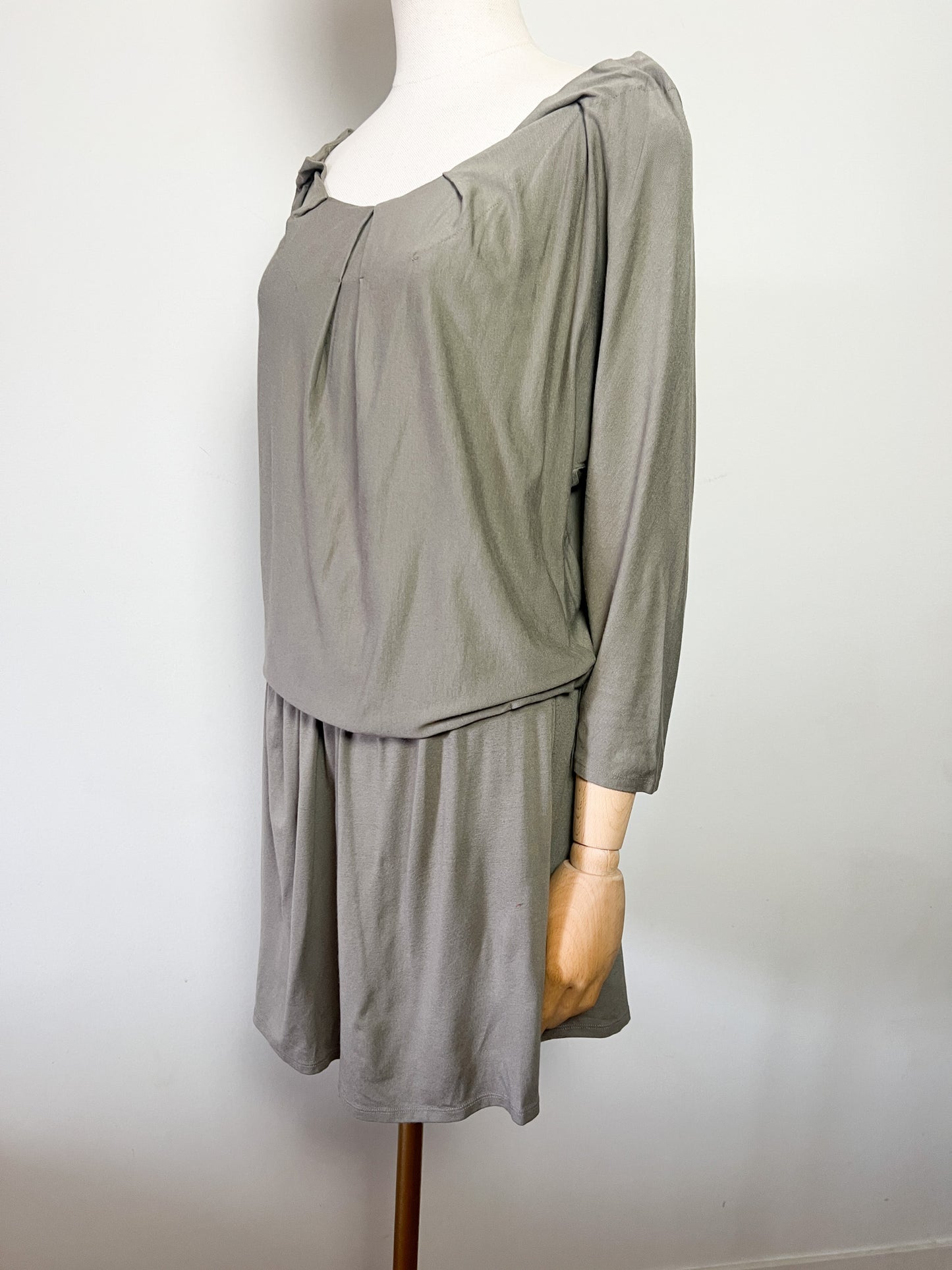 Robe Vanessa Bruno Athé Kaki - Tissu Viscose Élastique & Détail Soie - Coupe Blousante - T. 38/40