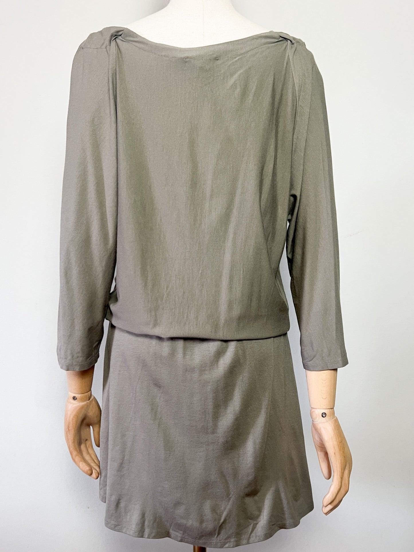 Robe Vanessa Bruno Athé Kaki - Tissu Viscose Élastique & Détail Soie - Coupe Blousante - T. 38/40