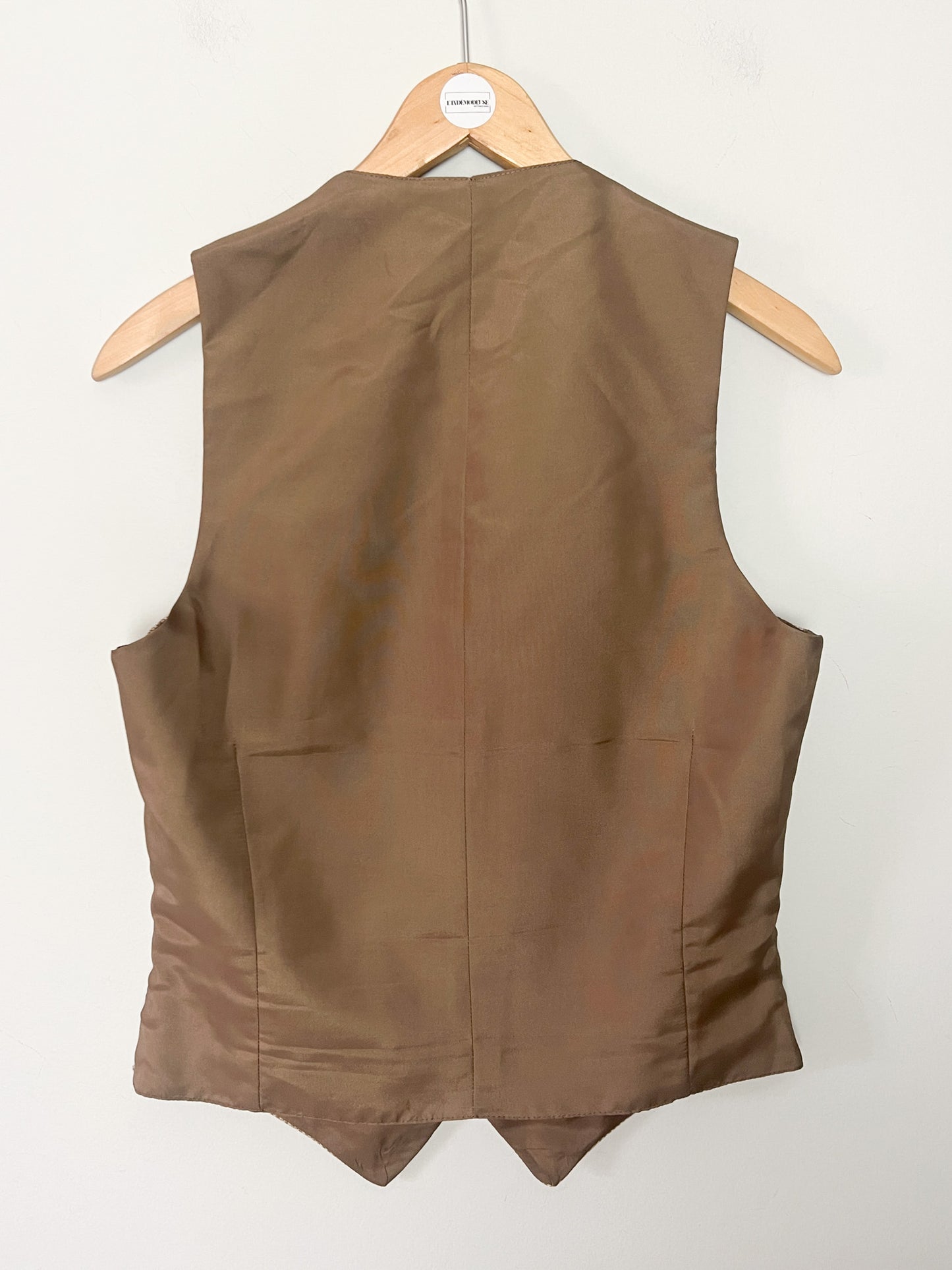 Gilet de Costume Vintage 45% Laine - Marron Chiné - Fabriqué en France - T. 36/38 (S/M)