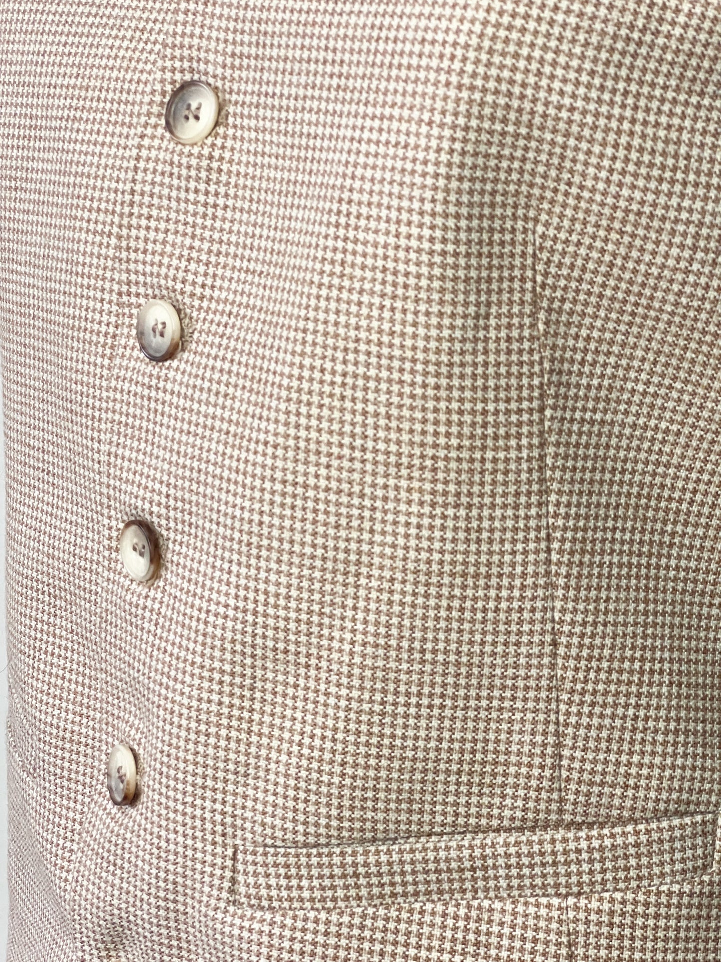 Gilet de Costume Vintage 45% Laine - Marron Chiné - Fabriqué en France - T. 36/38 (S/M)
