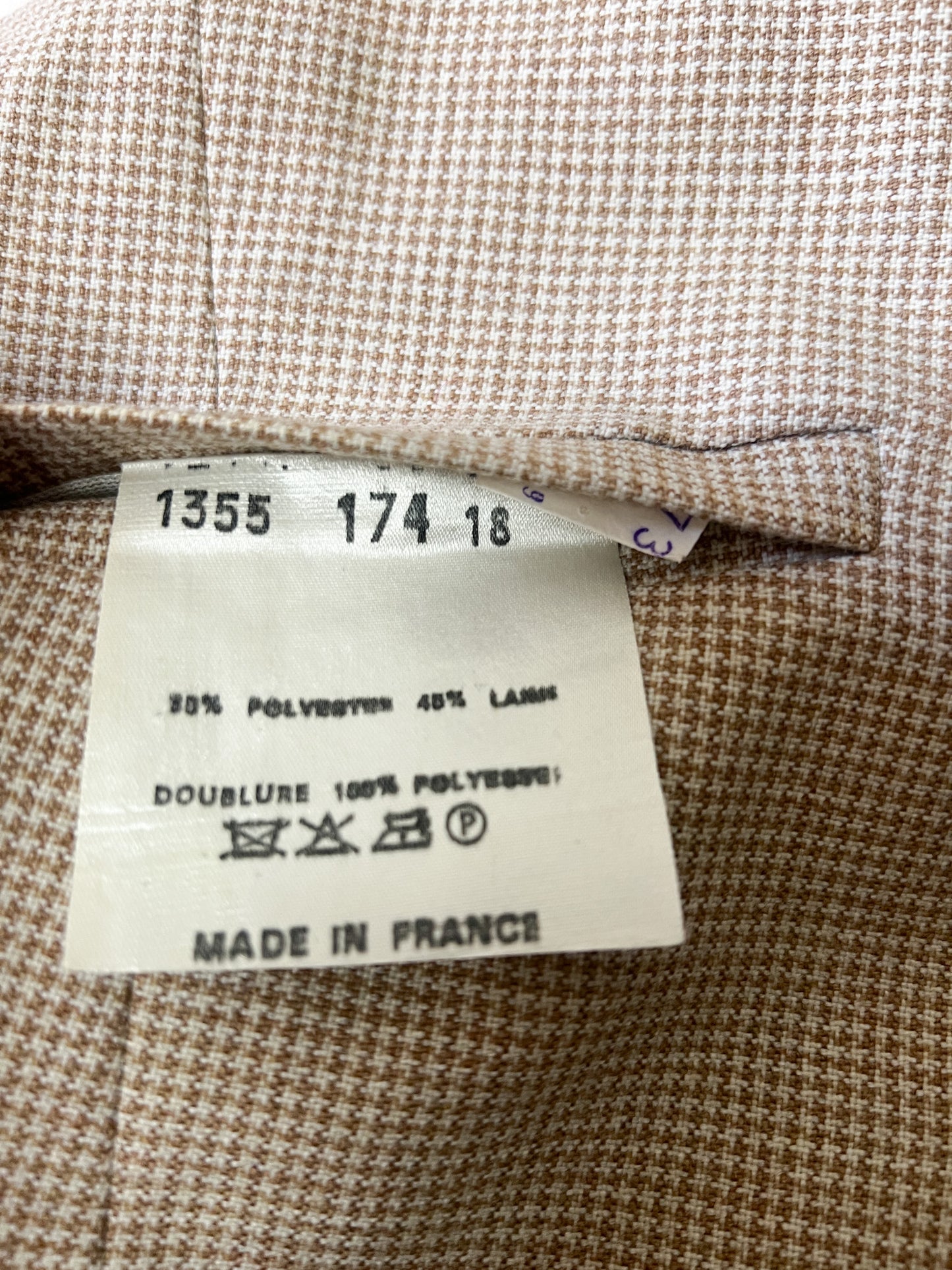 Gilet de Costume Vintage 45% Laine - Marron Chiné - Fabriqué en France - T. 36/38 (S/M)