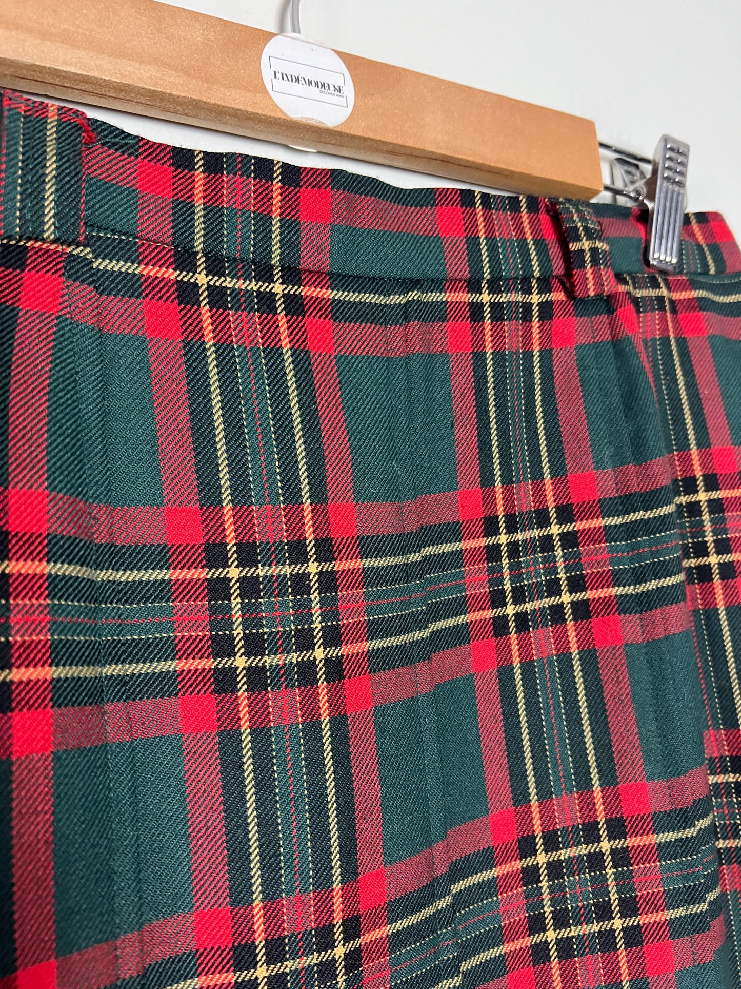 Jupe Paul Mausner Vintage Tartan Écossais Plissée - Laine - T. 44 (XL)