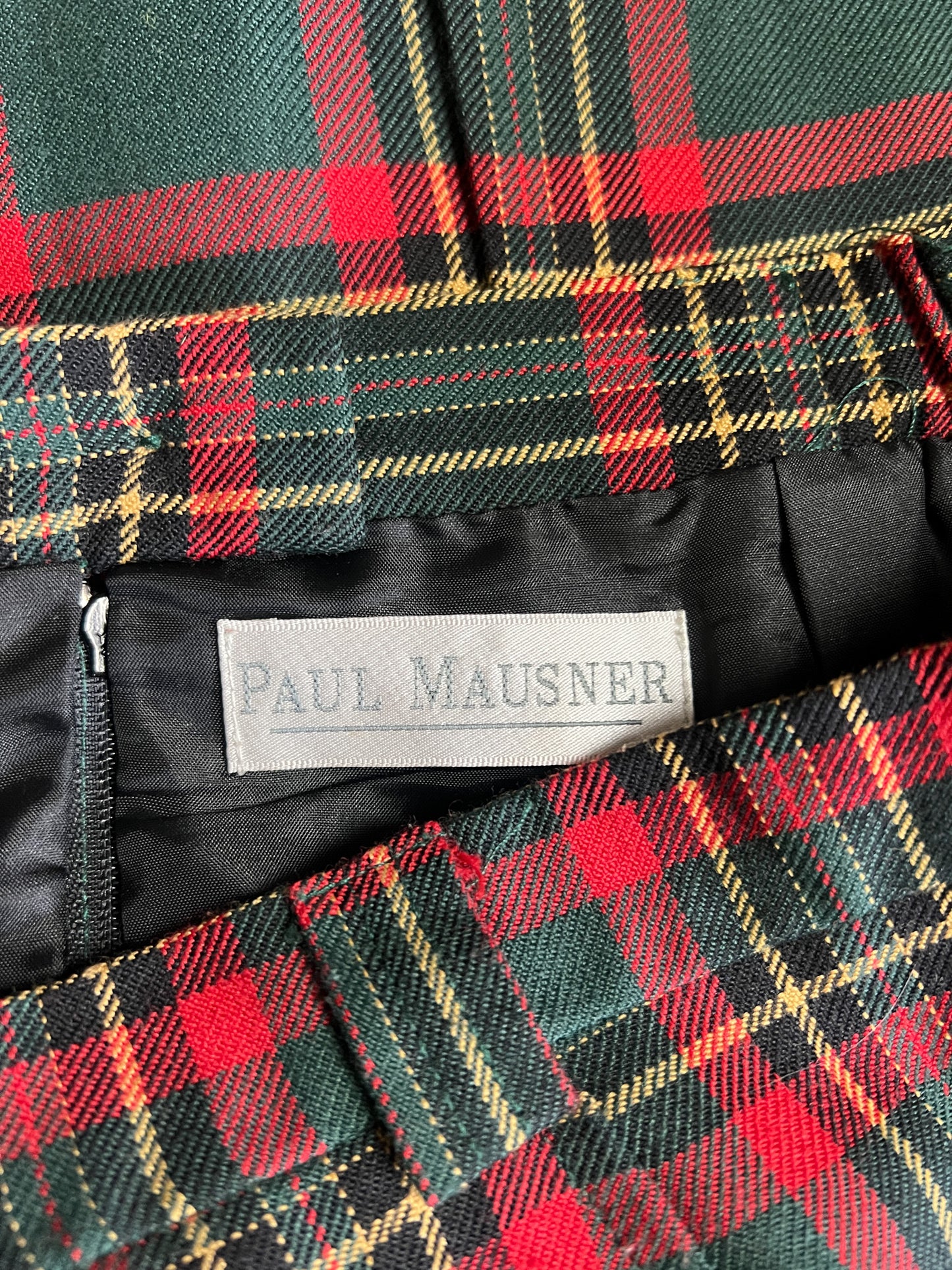 Jupe Paul Mausner Vintage Tartan Écossais Plissée - Laine - T. 44 (XL)