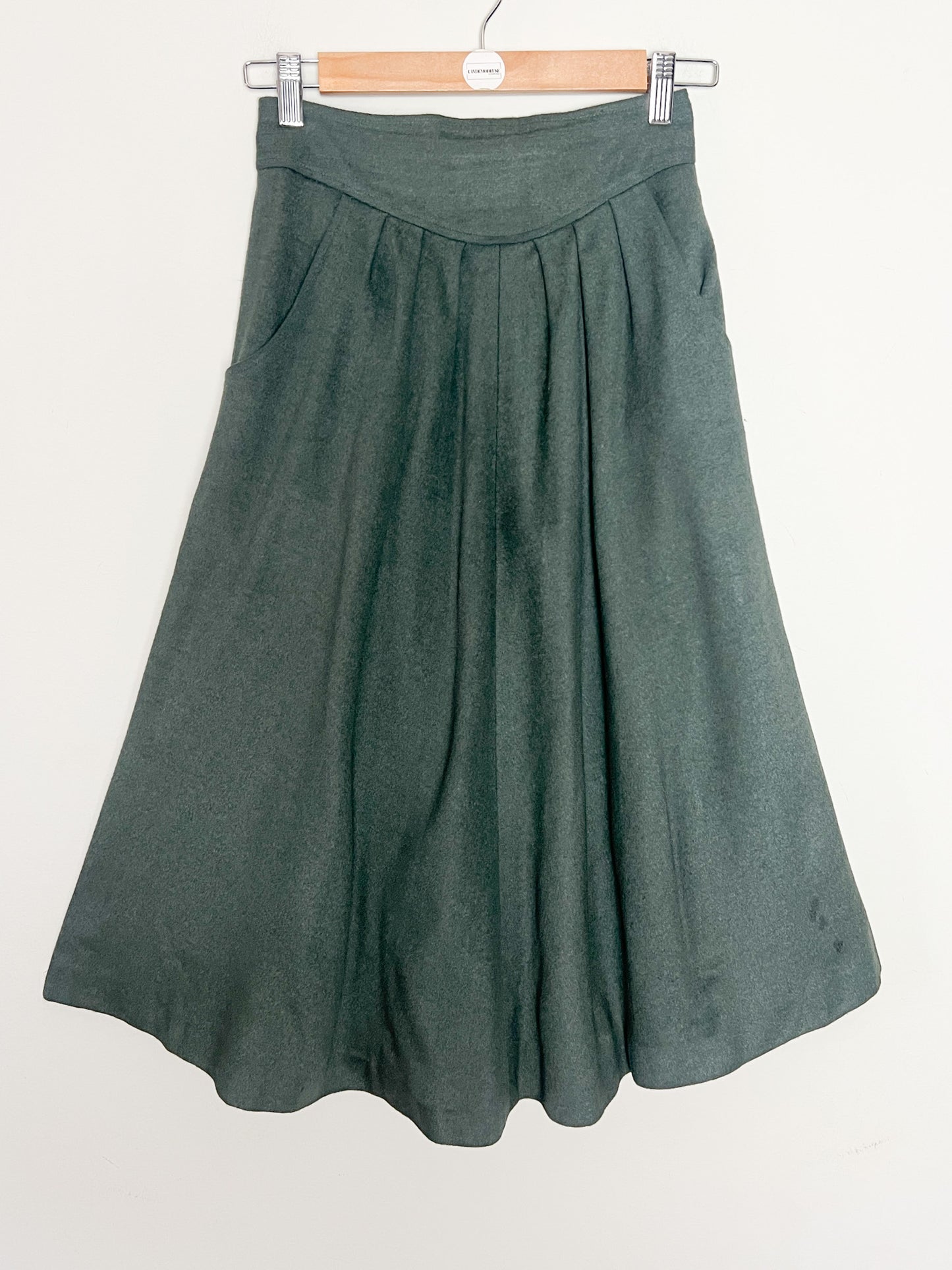 Jupe Vintage Danièle Marai - Laine Ample - Coupe Midi Taille Haute - Fabriquée en France T. 32/34