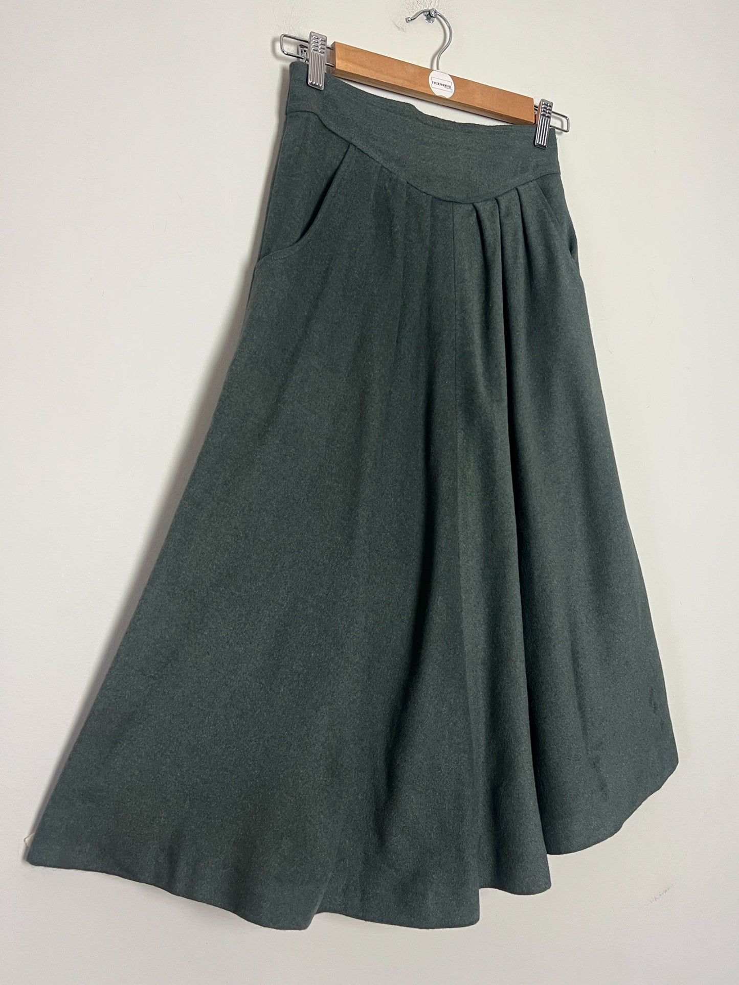 Jupe Vintage Danièle Marai - Laine Ample - Coupe Midi Taille Haute - Fabriquée en France T. 32/34