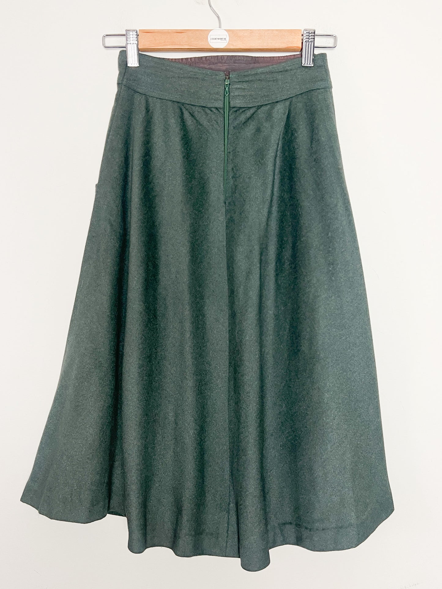 Jupe Vintage Danièle Marai - Laine Ample - Coupe Midi Taille Haute - Fabriquée en France T. 32/34