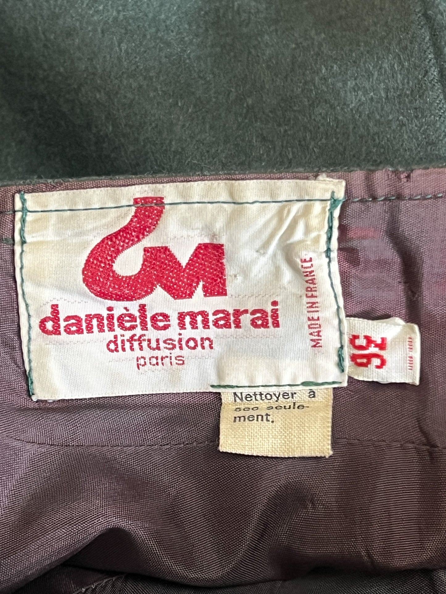 Jupe Vintage Danièle Marai - Laine Ample - Coupe Midi Taille Haute - Fabriquée en France T. 32/34