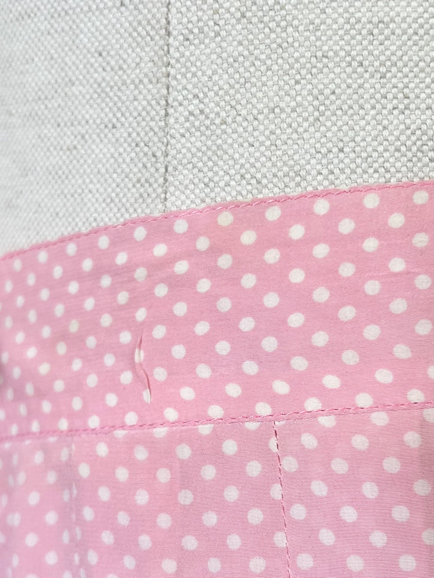 Jupe Pois Vintage Années 80 - Rose à Pois Blancs - Soie - Georges Rech - T. 40/42