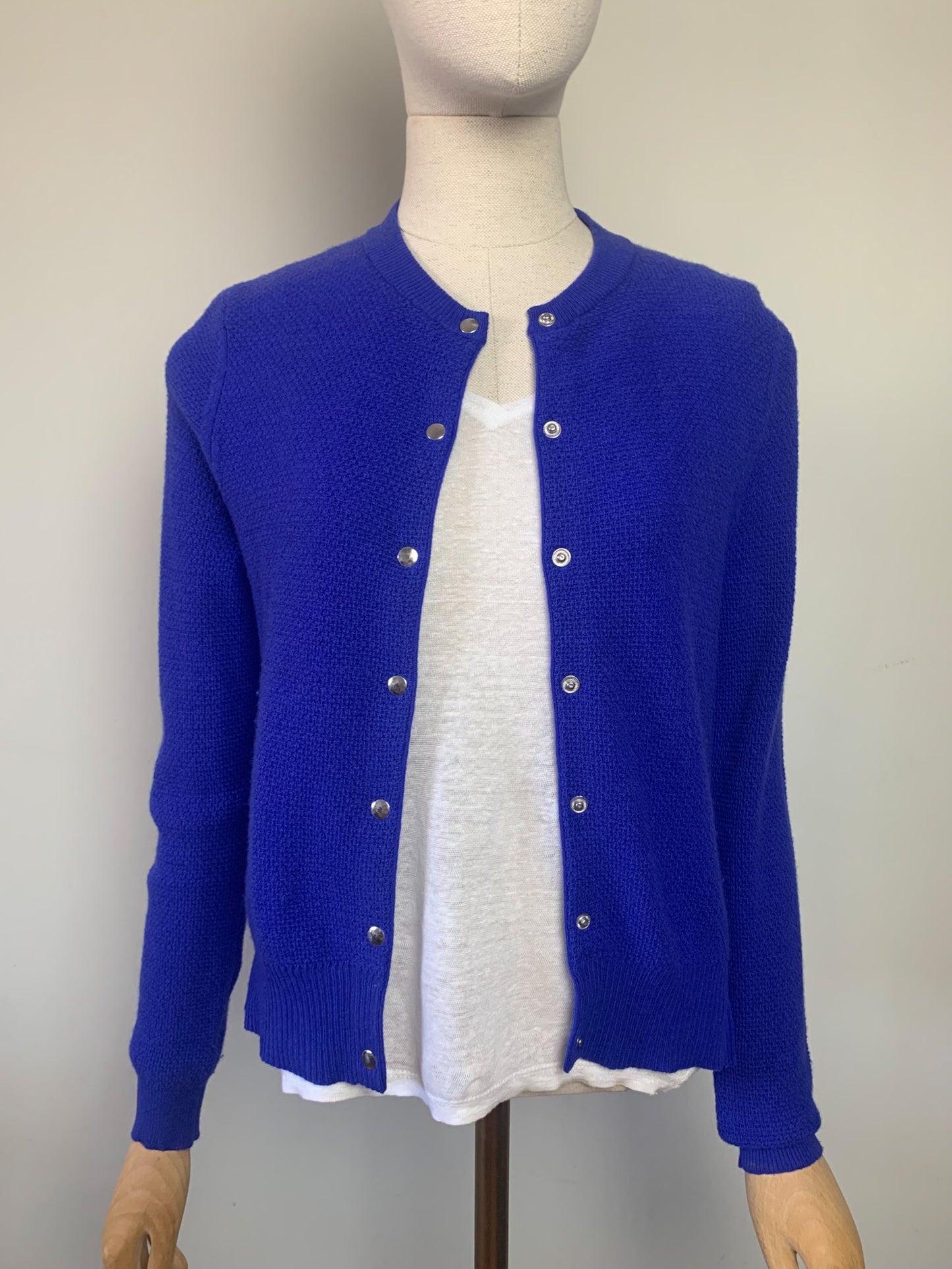 Cardigan bleu Klein pure laine Rodier