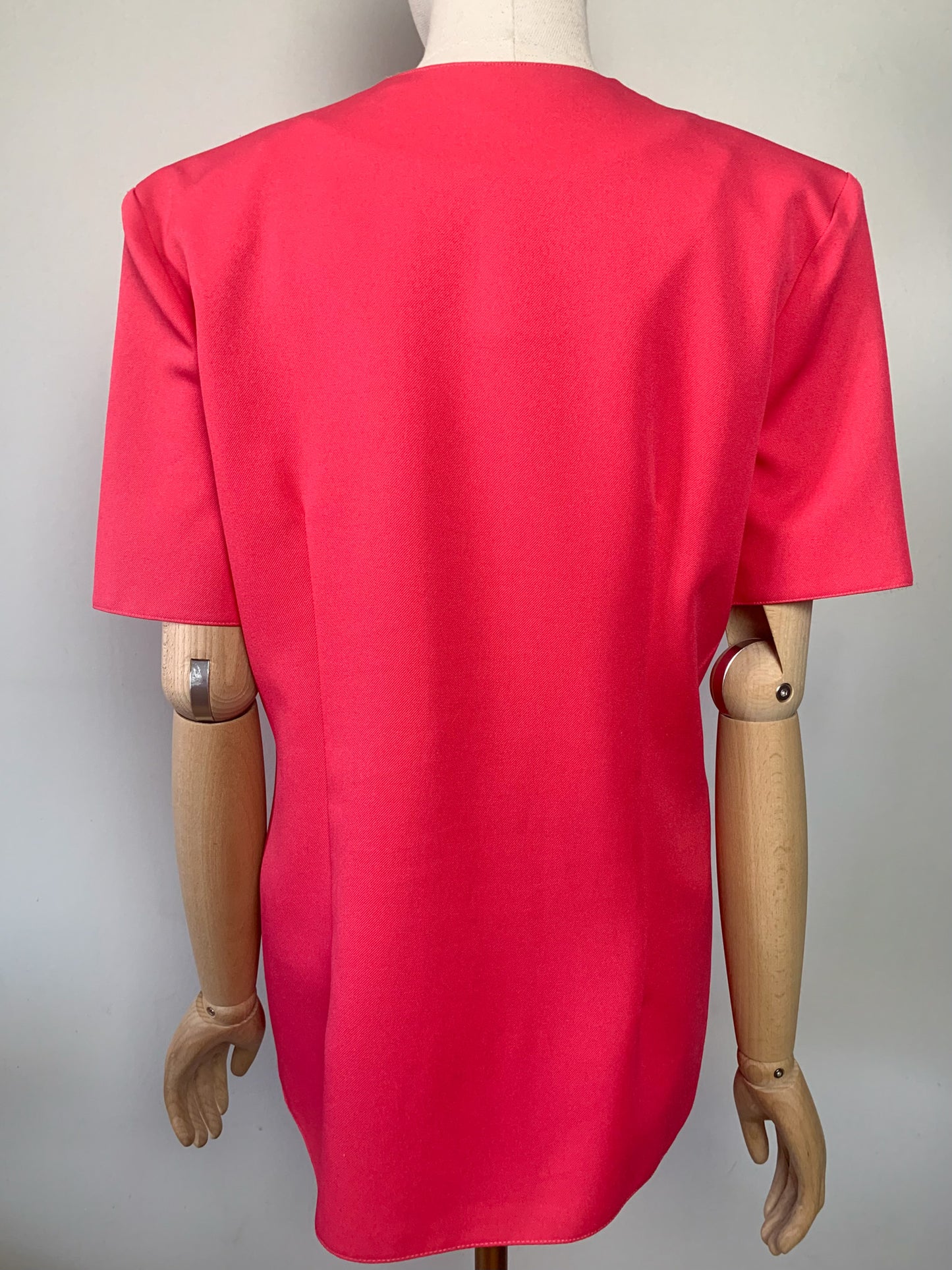 Veste croisée manches courtes rose et blanche vintage
