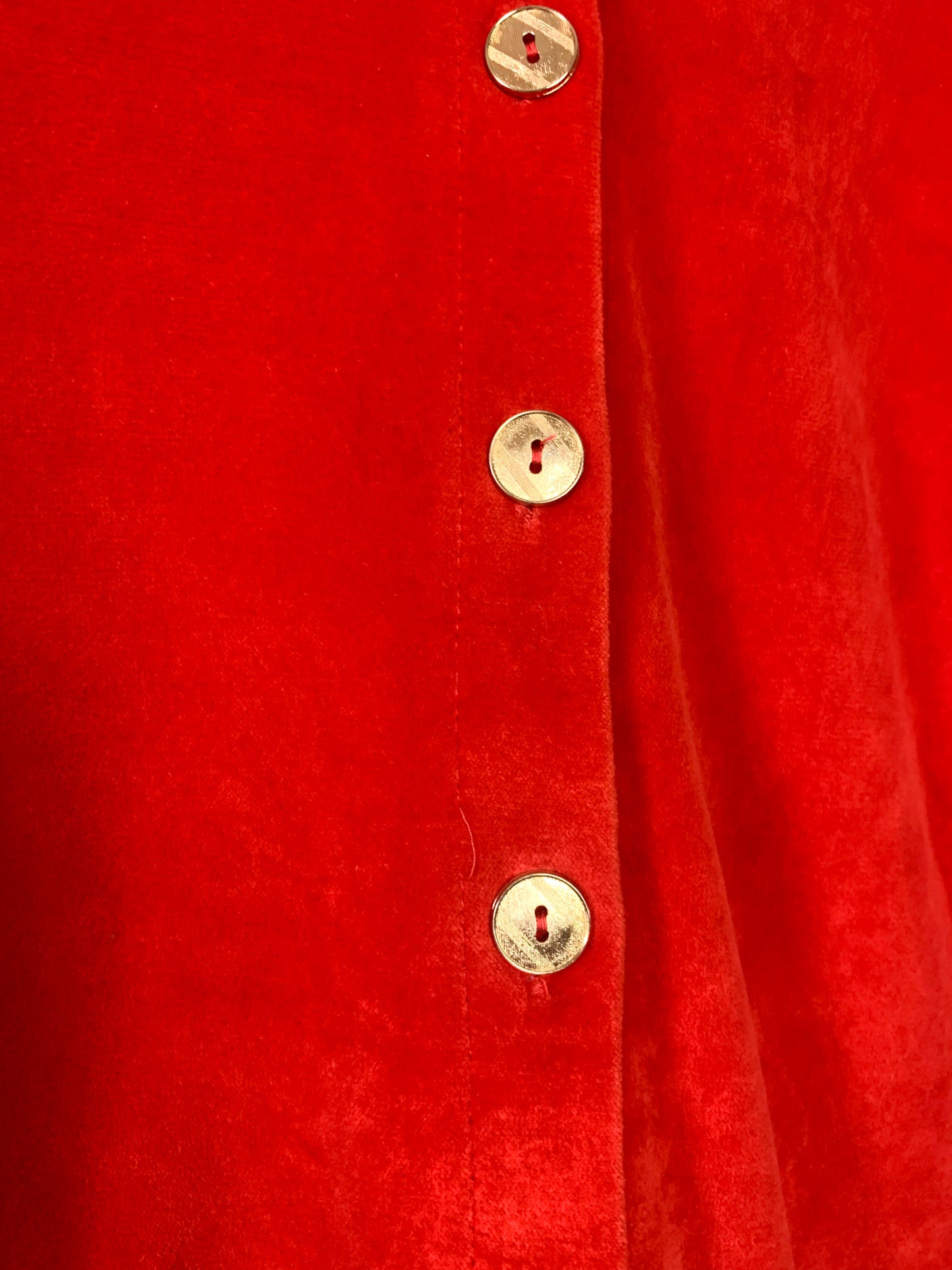Cardigan/ veste en velours rasé rouge orangé vintage