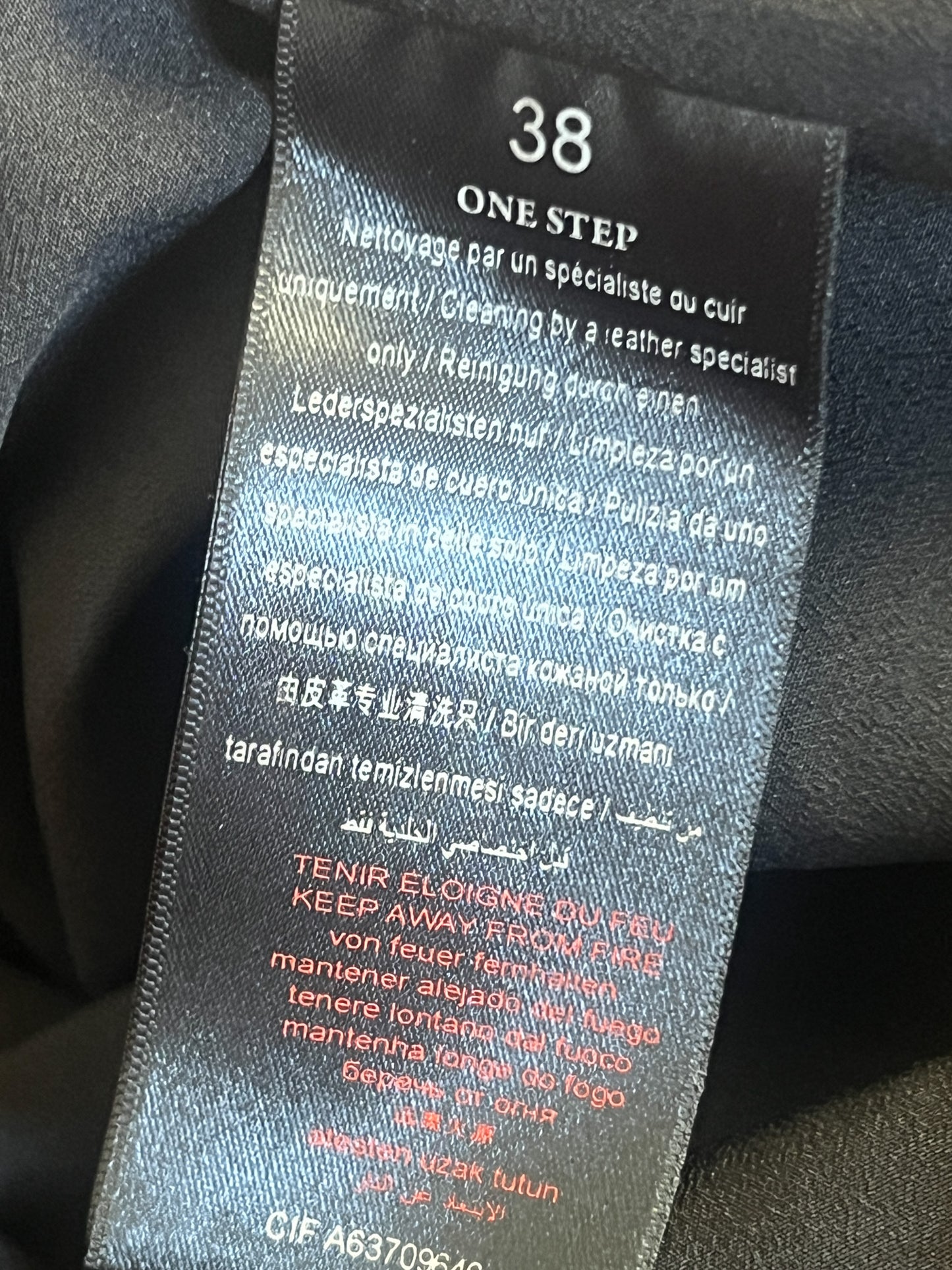 Jupe Courte ONE STEP en Cuir Noir - Empiècements Lisse & Suédé (Daim) - T. 38