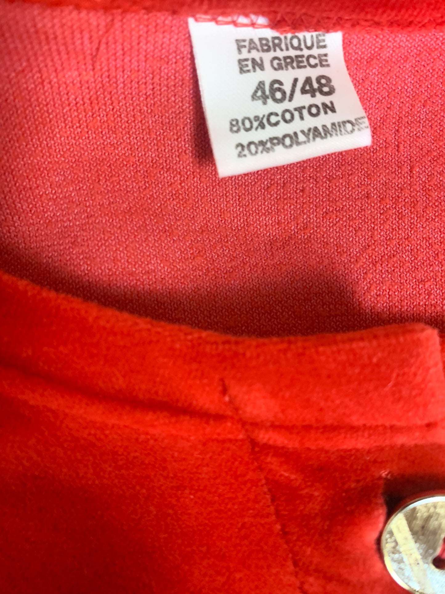 Cardigan/ veste en velours rasé rouge orangé vintage