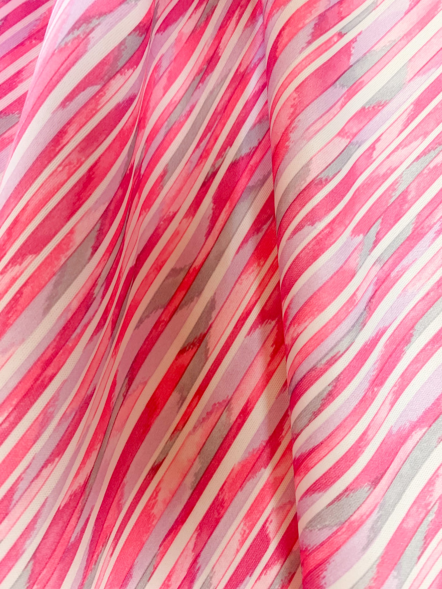 Robe midi fluide sans manche rayée rose et grise vintage