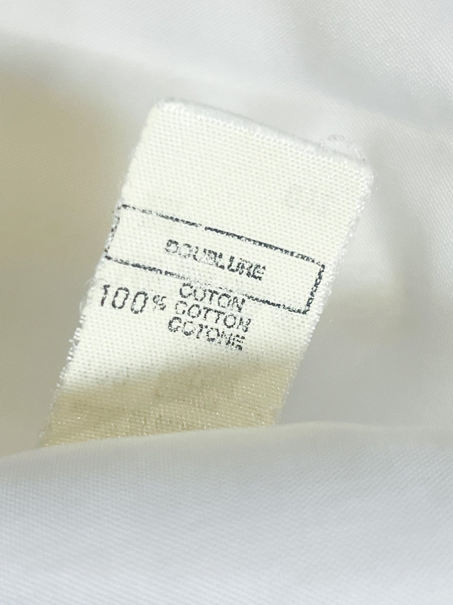Robe Vintage Années 80/90- Dos Nu Croisé - Piqué de Coton Blanc - Cacharel Couture _T. 36