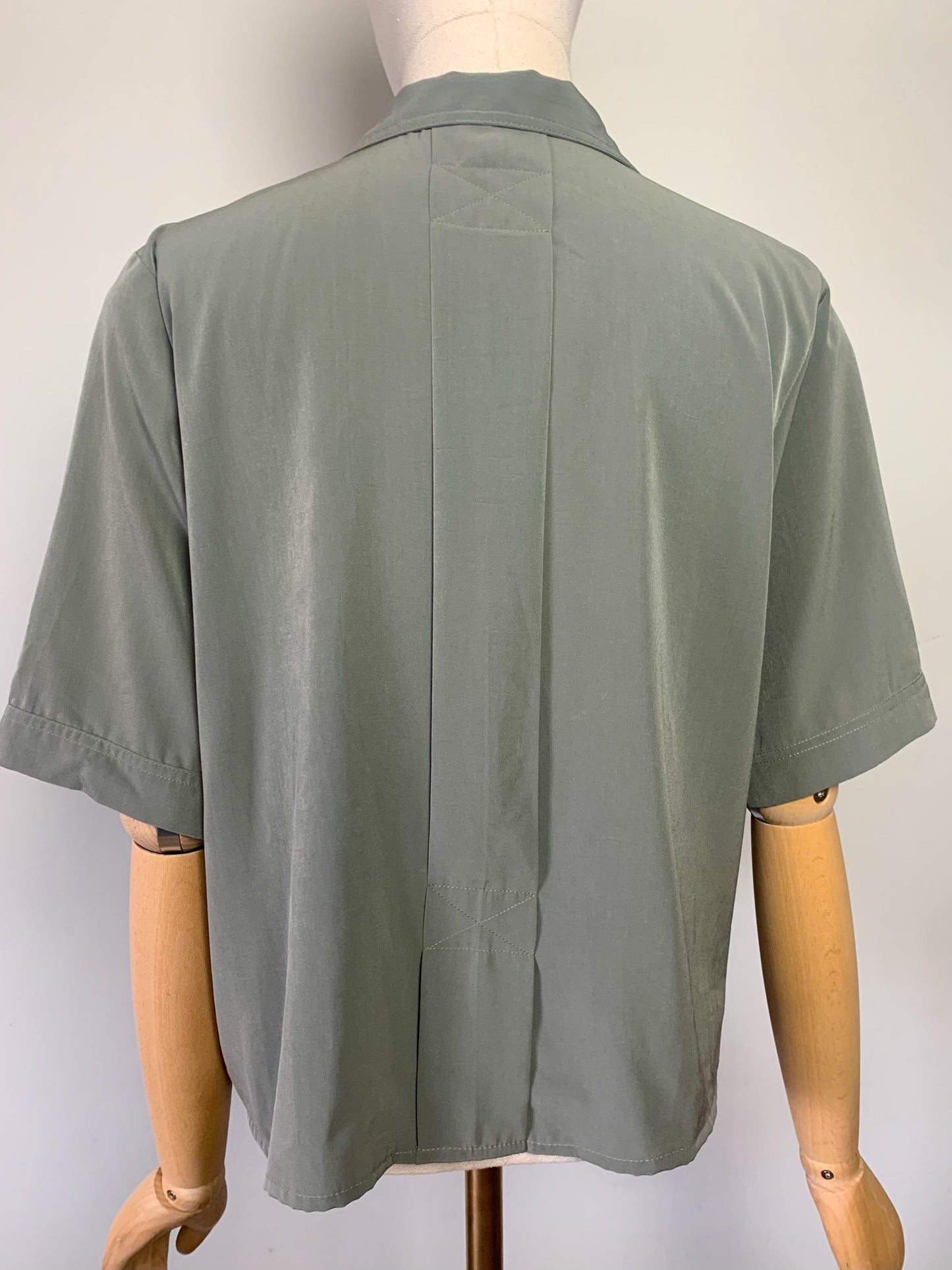 Chemisier blouse femme manches courtes kaki Gérard Pasquier vintage