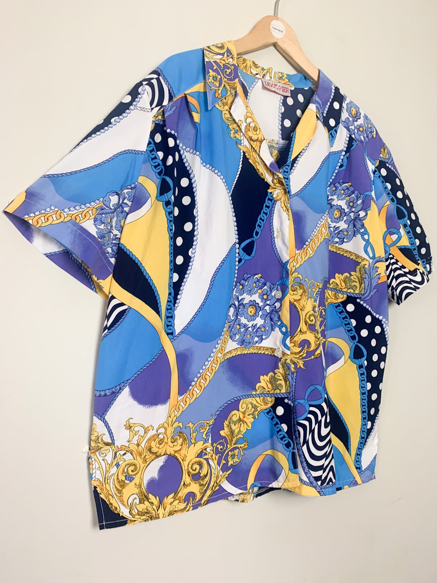 Chemisier imprimé « foulard » vintage Lewinger