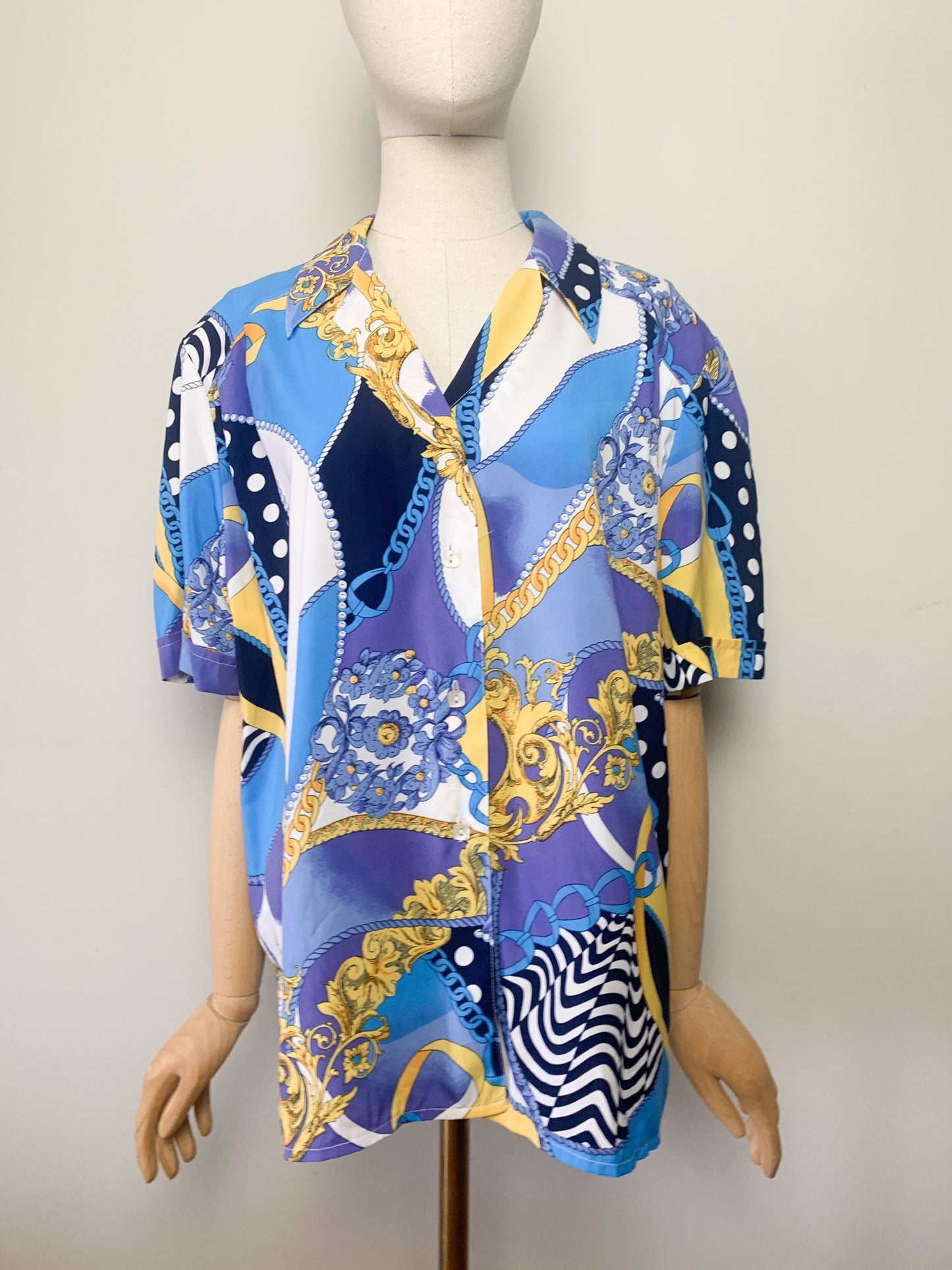 Chemisier imprimé « foulard » vintage Lewinger