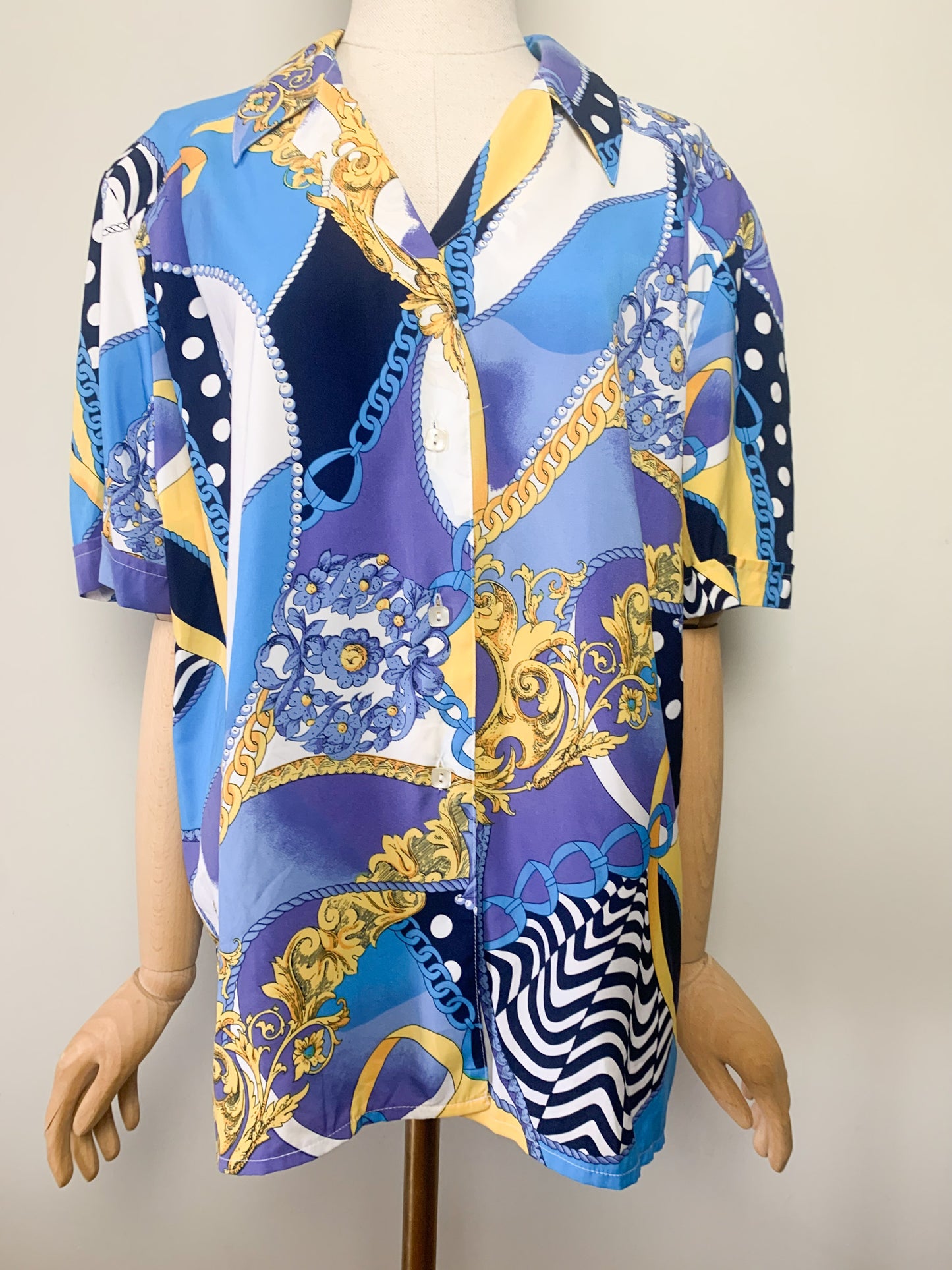Chemisier imprimé « foulard » vintage Lewinger