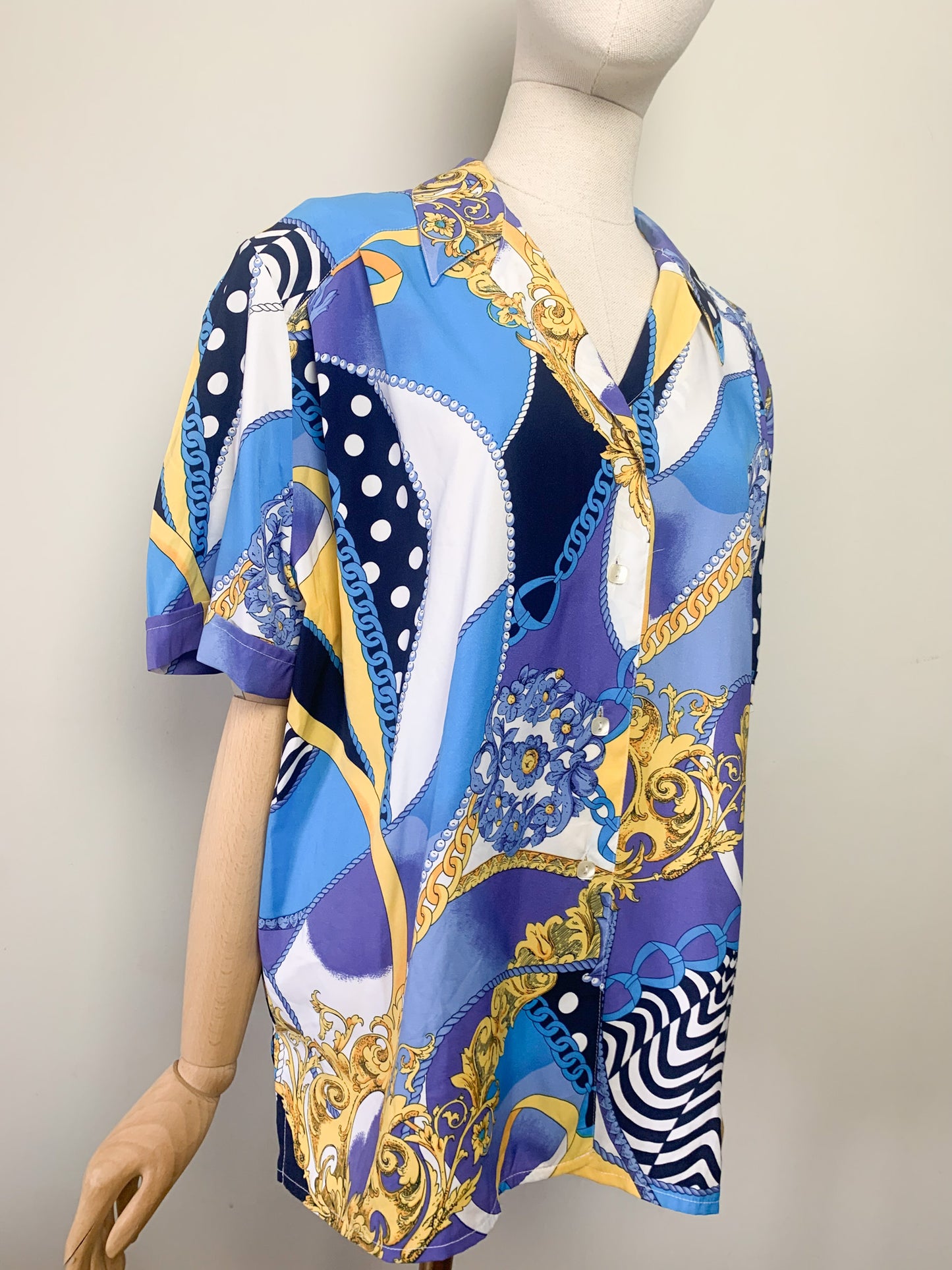 Chemisier imprimé « foulard » vintage Lewinger