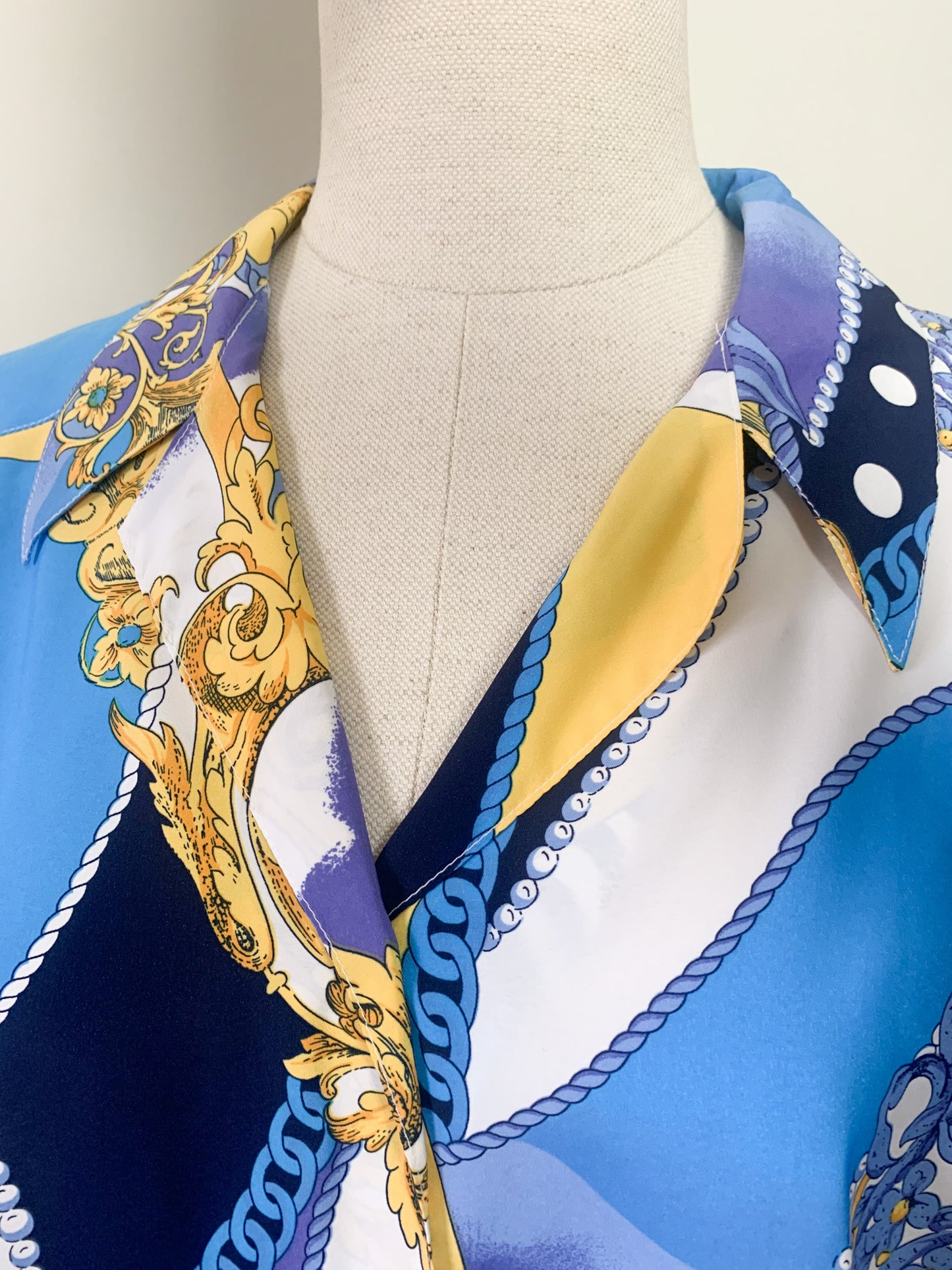Chemisier imprimé « foulard » vintage Lewinger
