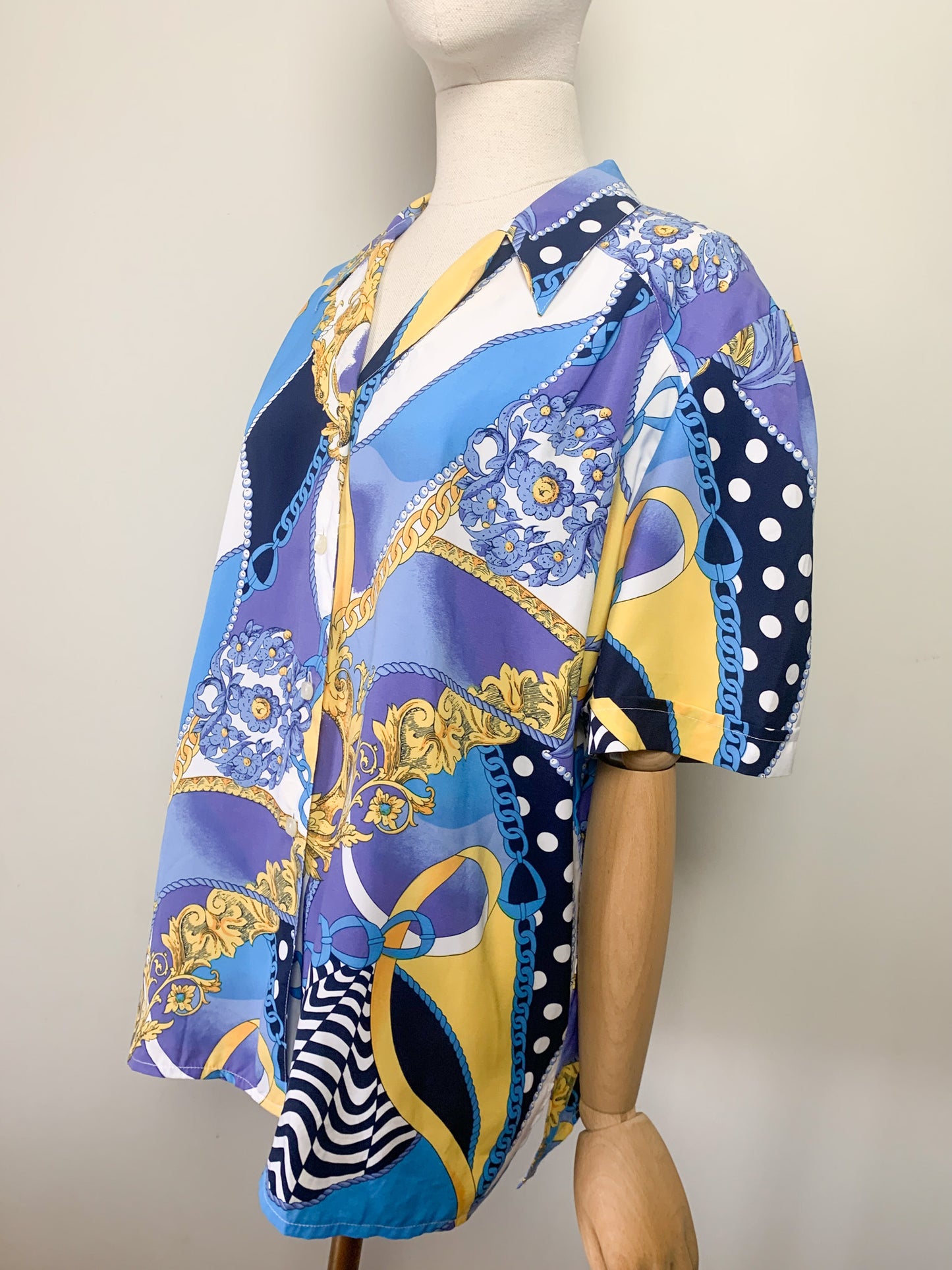 Chemisier imprimé « foulard » vintage Lewinger