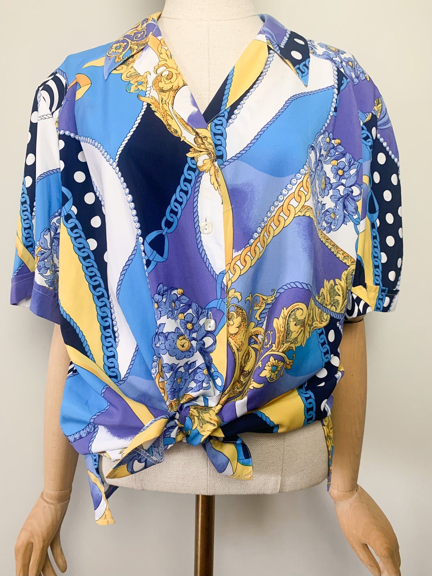 Chemisier imprimé « foulard » vintage Lewinger