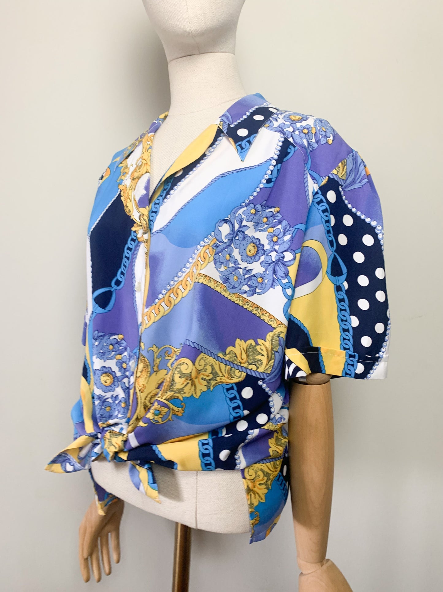 Chemisier imprimé « foulard » vintage Lewinger