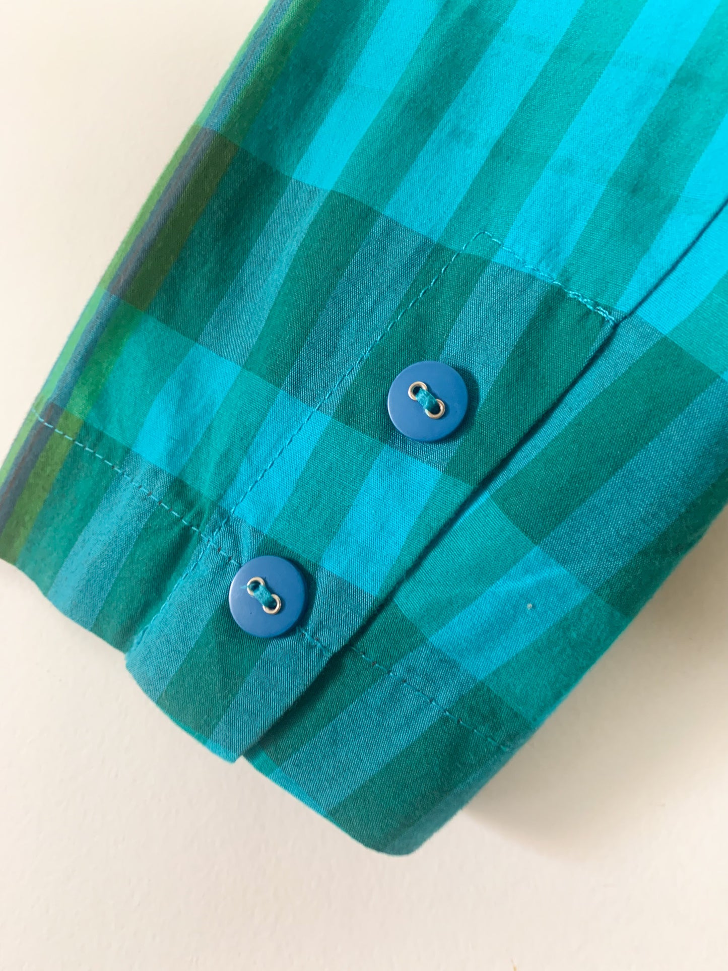 Veste blazer léger croisé manches longues imprimés bleu vert vintage Jousse