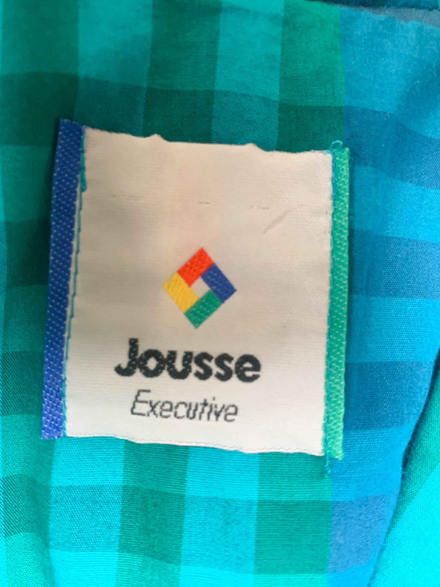 Veste blazer léger croisé manches longues imprimés bleu vert vintage Jousse