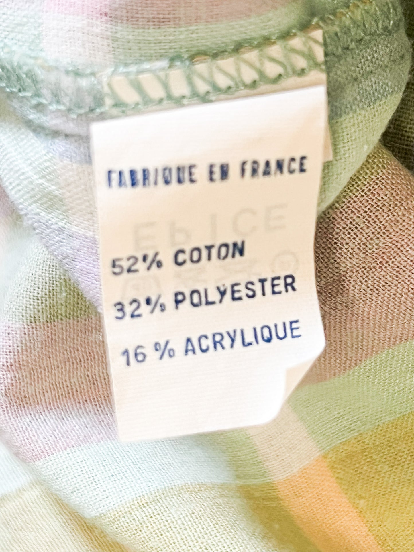 Chemise Vintage Années 80 Pastel – Carreaux & Rayures – Yves Daincourt Paris – Taille 40