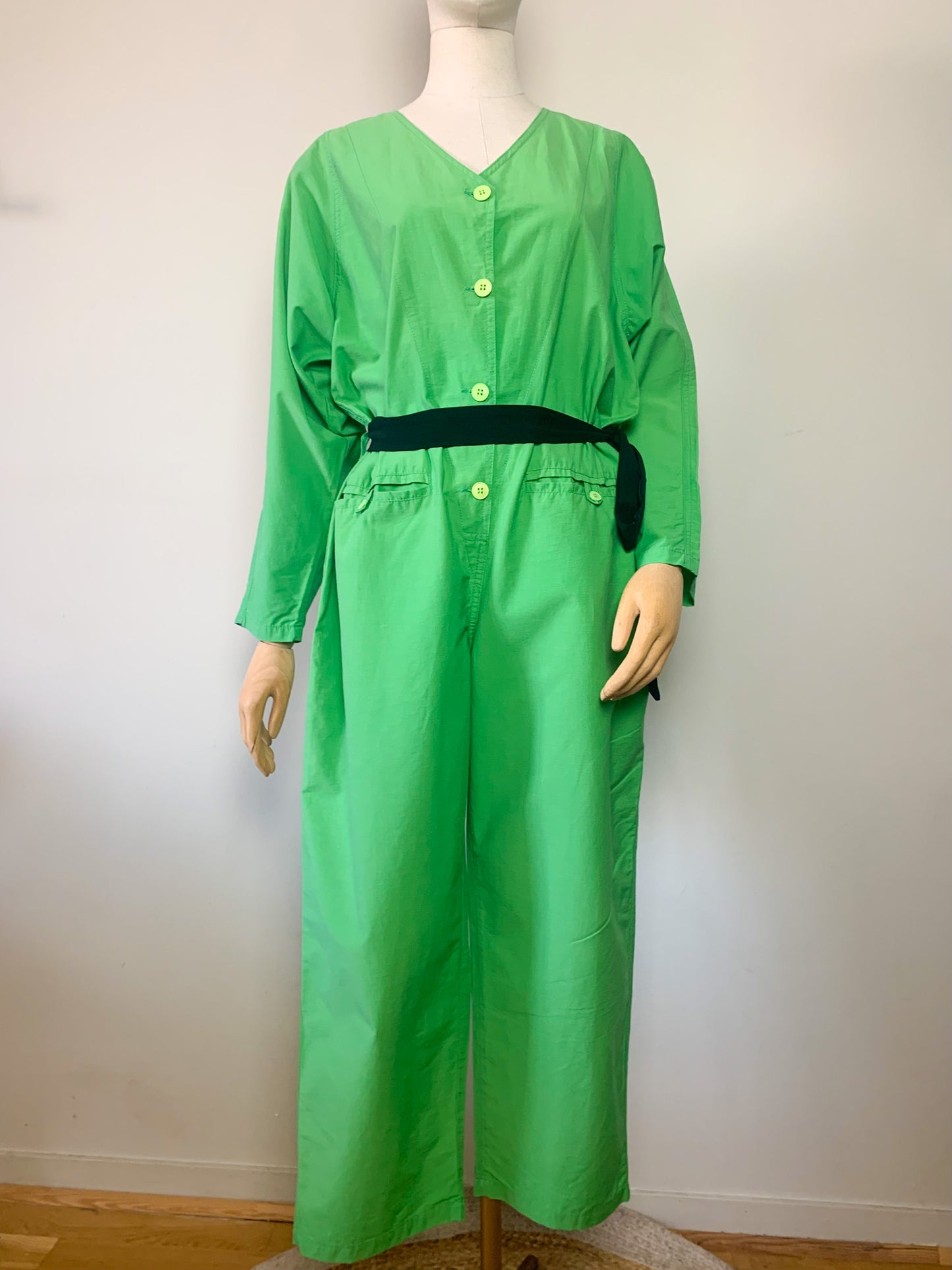 Combi-pantalon vert prairie vintage