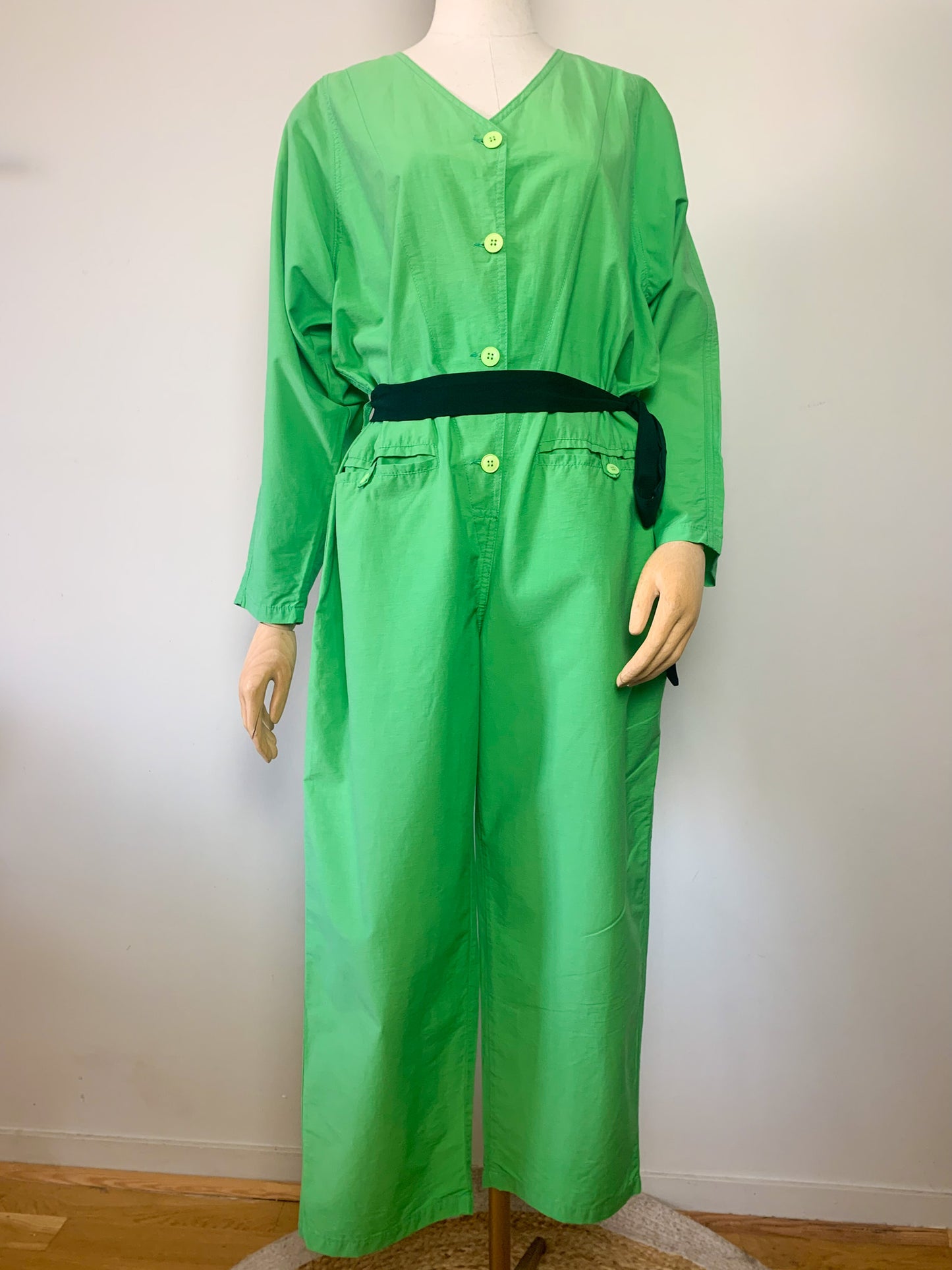 Combi-pantalon vert prairie vintage