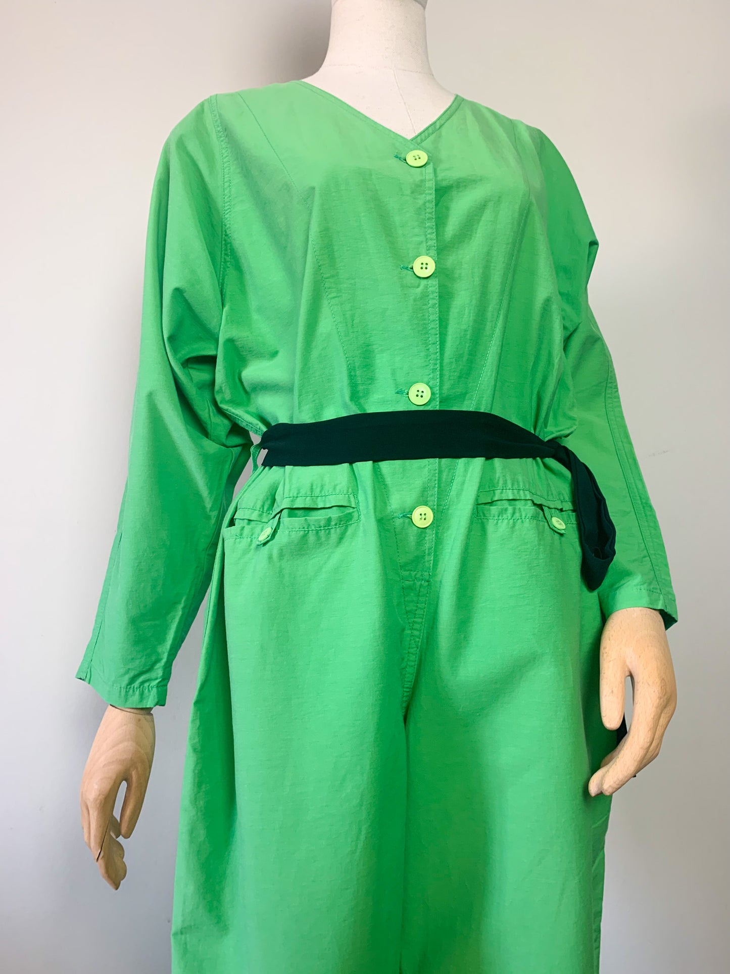 Combi-pantalon vert prairie vintage