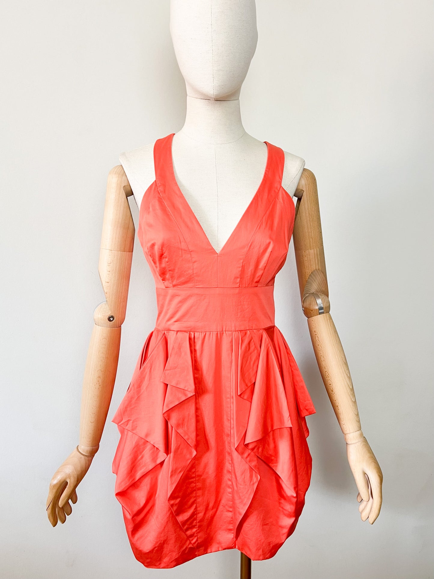 Robe Structurée Cocktail French Connection Orange Doux – Dos Croisé – T34/36