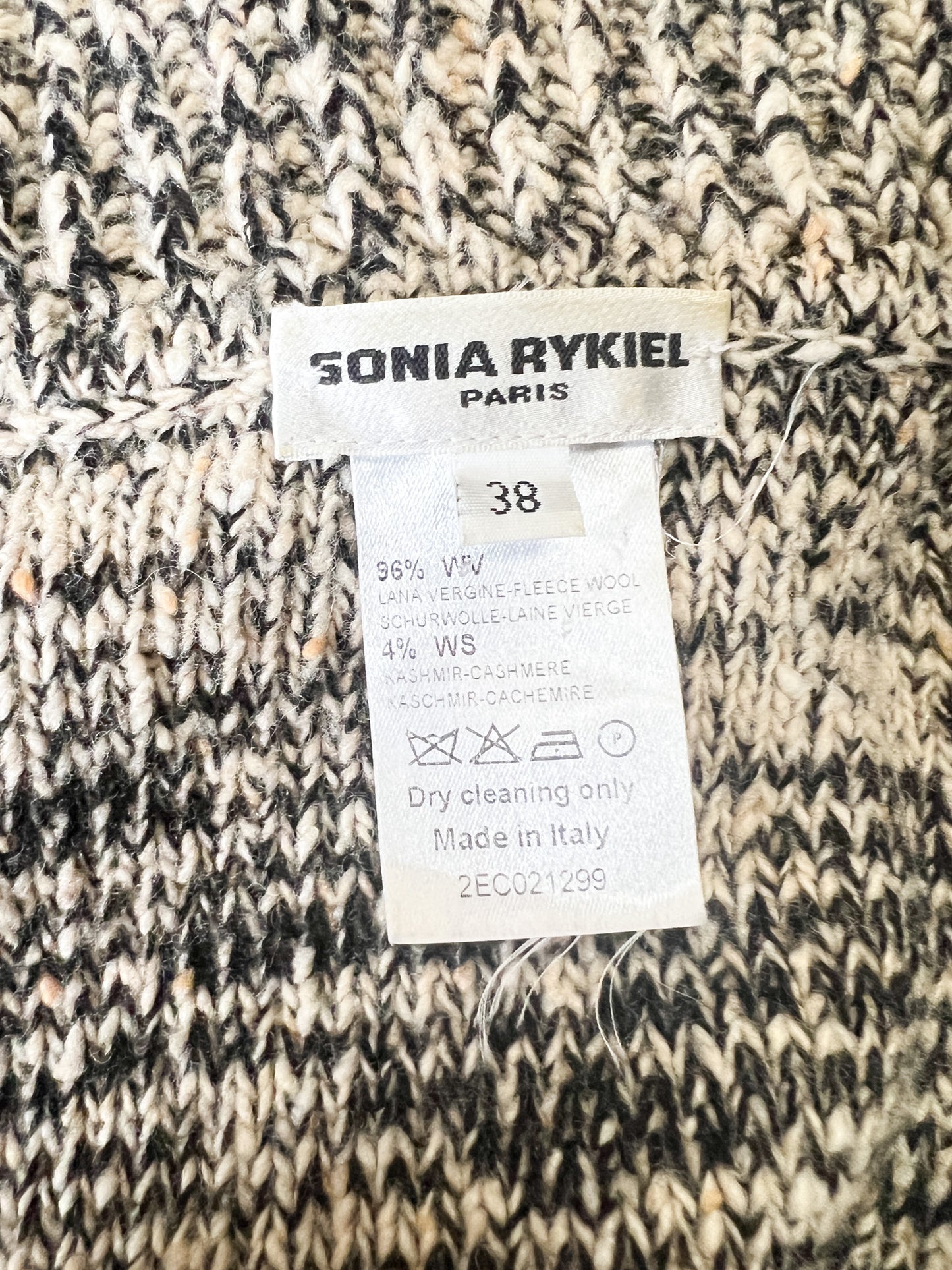 Cardigan Sonia Rykiel T 38 - Laine Vierge & Cachemire - Col Tailleur