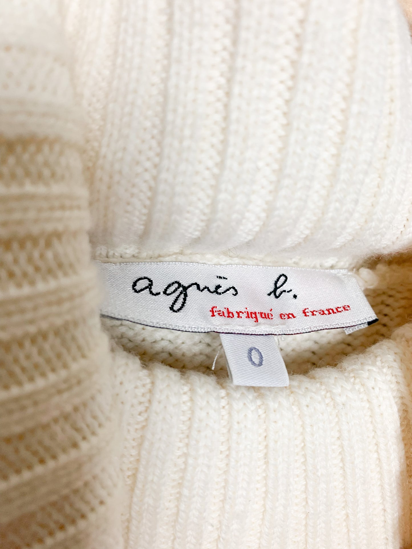 Robe Pull / Tunique AGNÈS B. 100% Coton Épais - Col Roulé - Made in France - T. XS-S