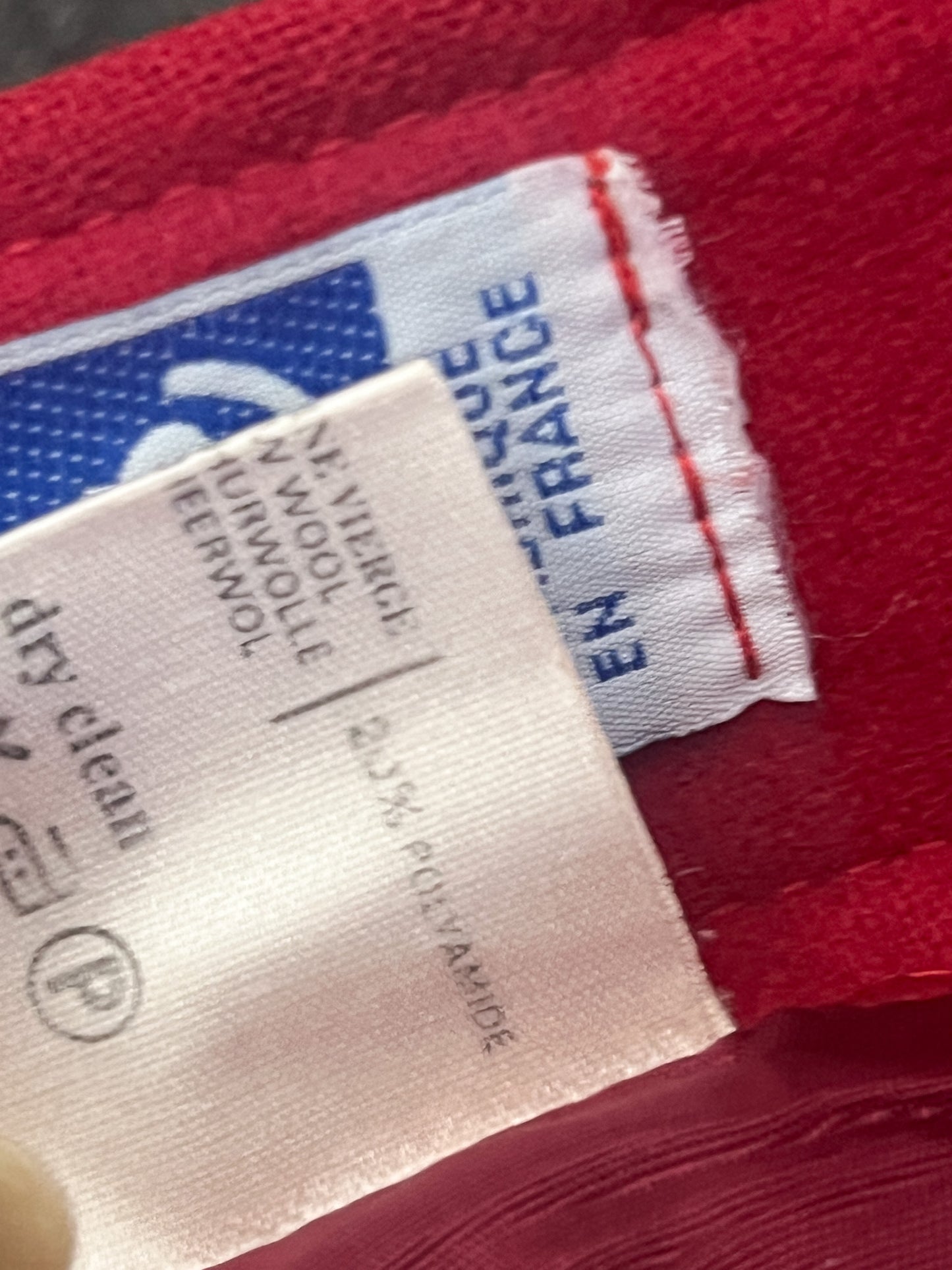 Jupe Crayon Vintage Sym Rouge - 80% Laine Vierge - Made in France T36