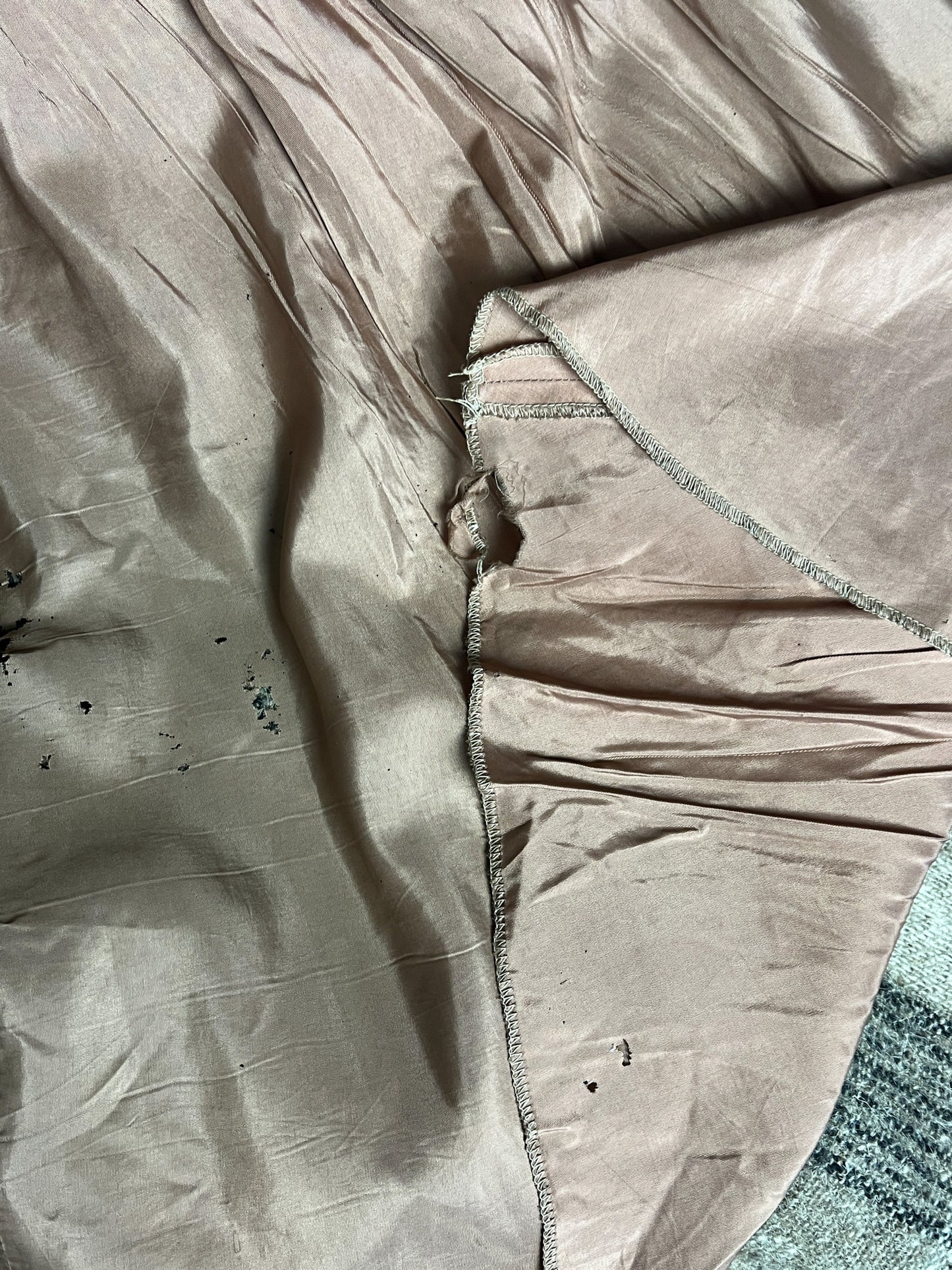 Jupe Liliane Burty Vintage Laine Carreaux Beige - Made in France - T $32/34$ (XXS/XS)