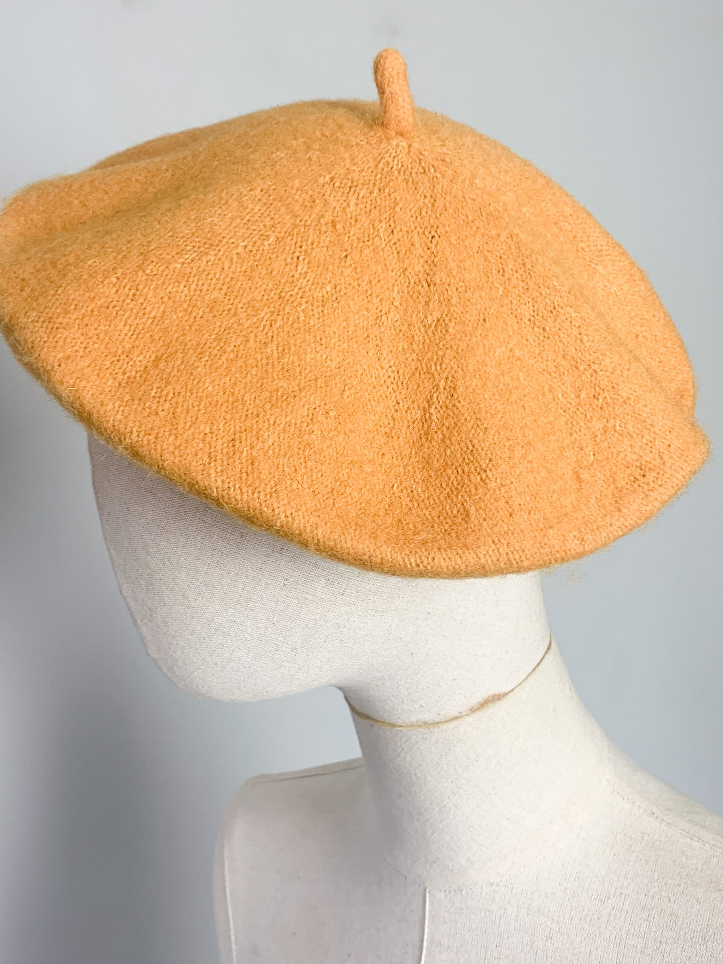 Béret Classique Neuf Jaune Moutarde - Laine et Acrylique - Taille Unique