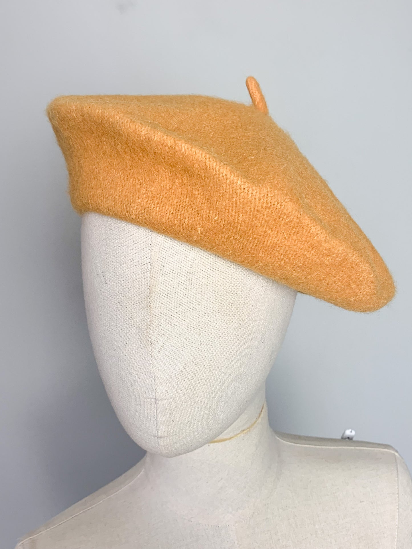 Béret Classique Neuf Jaune Moutarde - Laine et Acrylique - Taille Unique