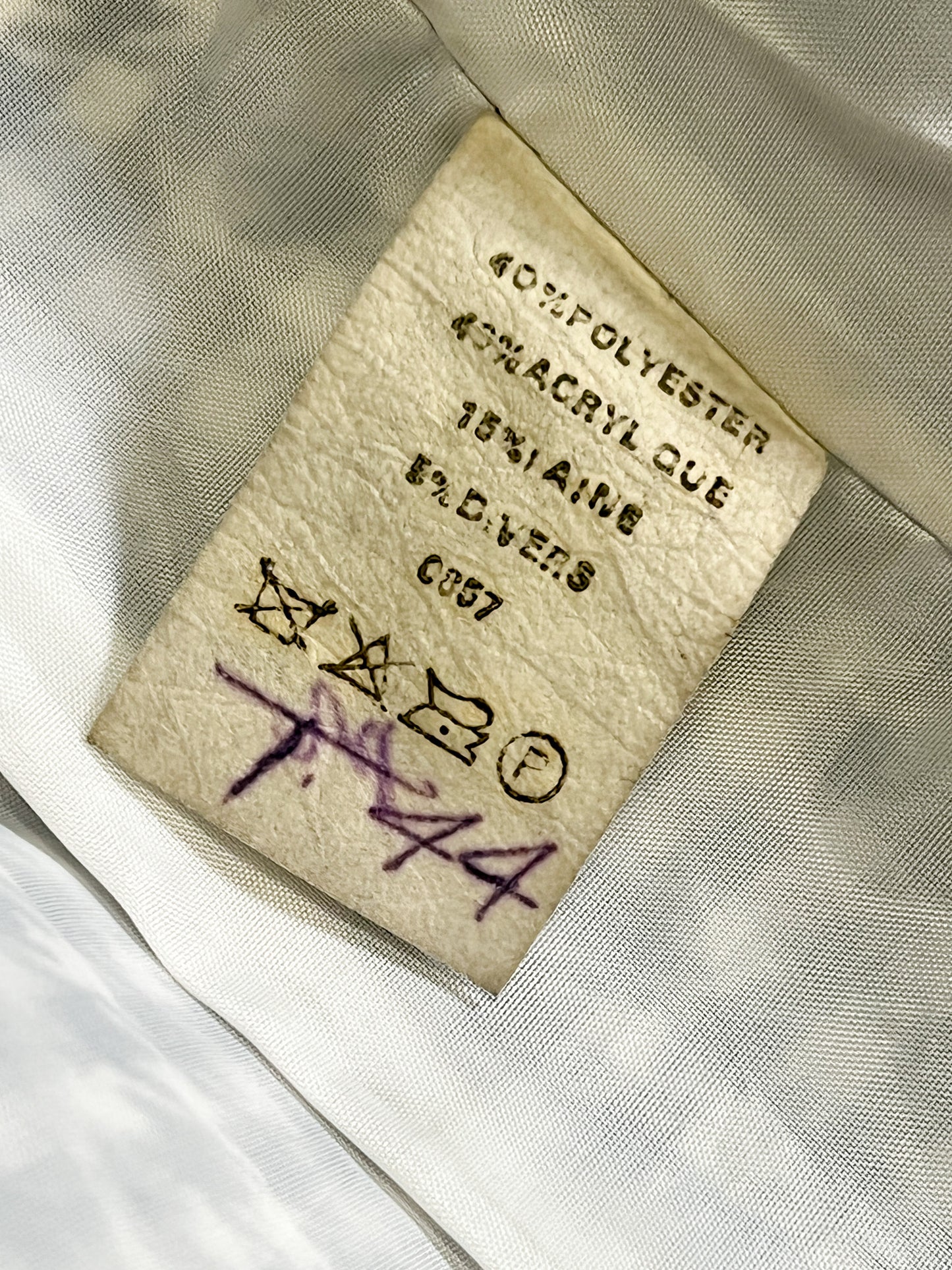 Blazer Vintage années 80 90 Oversize Pied-de-Poule Noir & Blanc - Mélange Laine - T 44